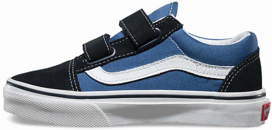 Next-Level Comfort Vans Kids Old Skool Velcro Navy/True White