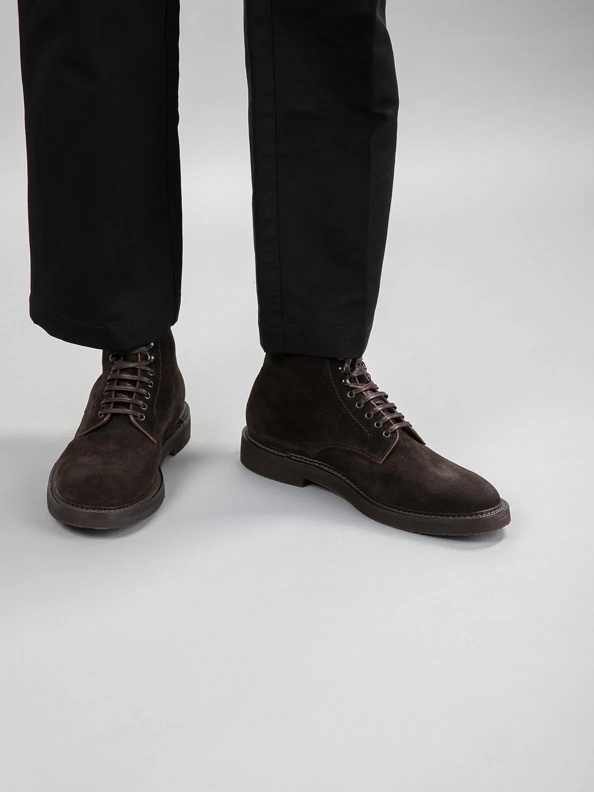HOPKINS FLEXI 203 - Dark Brown Suede Lace-up Boots