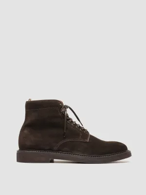HOPKINS FLEXI 203 - Dark Brown Suede Lace-up Boots