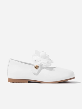 Formal Hurry, Times Up Soon Andanines Girls Flower Shoes in White Exclusive promotion
