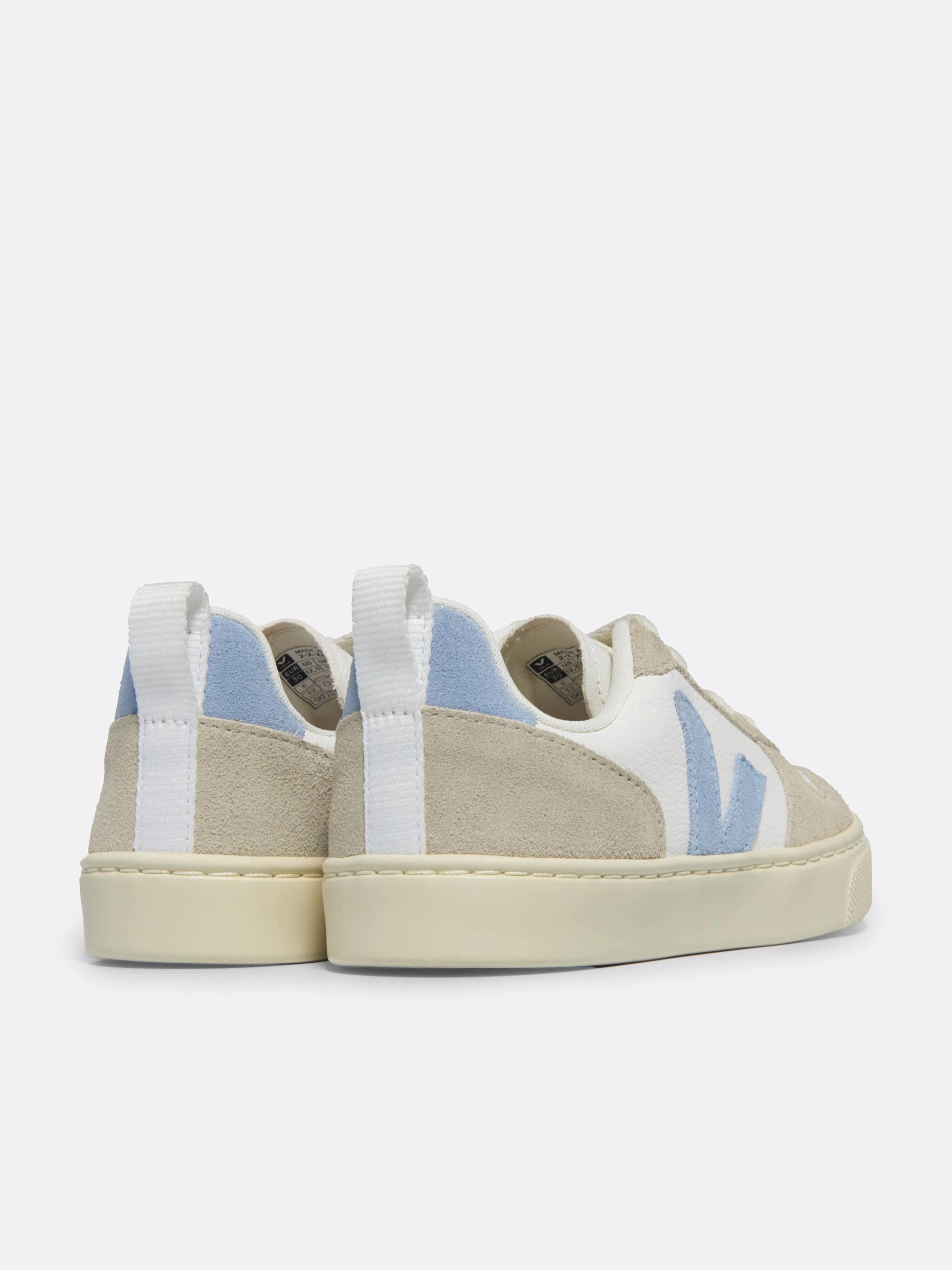 Sleek & Affordable Veja Kids Laces Leather V-10 Trainers in White