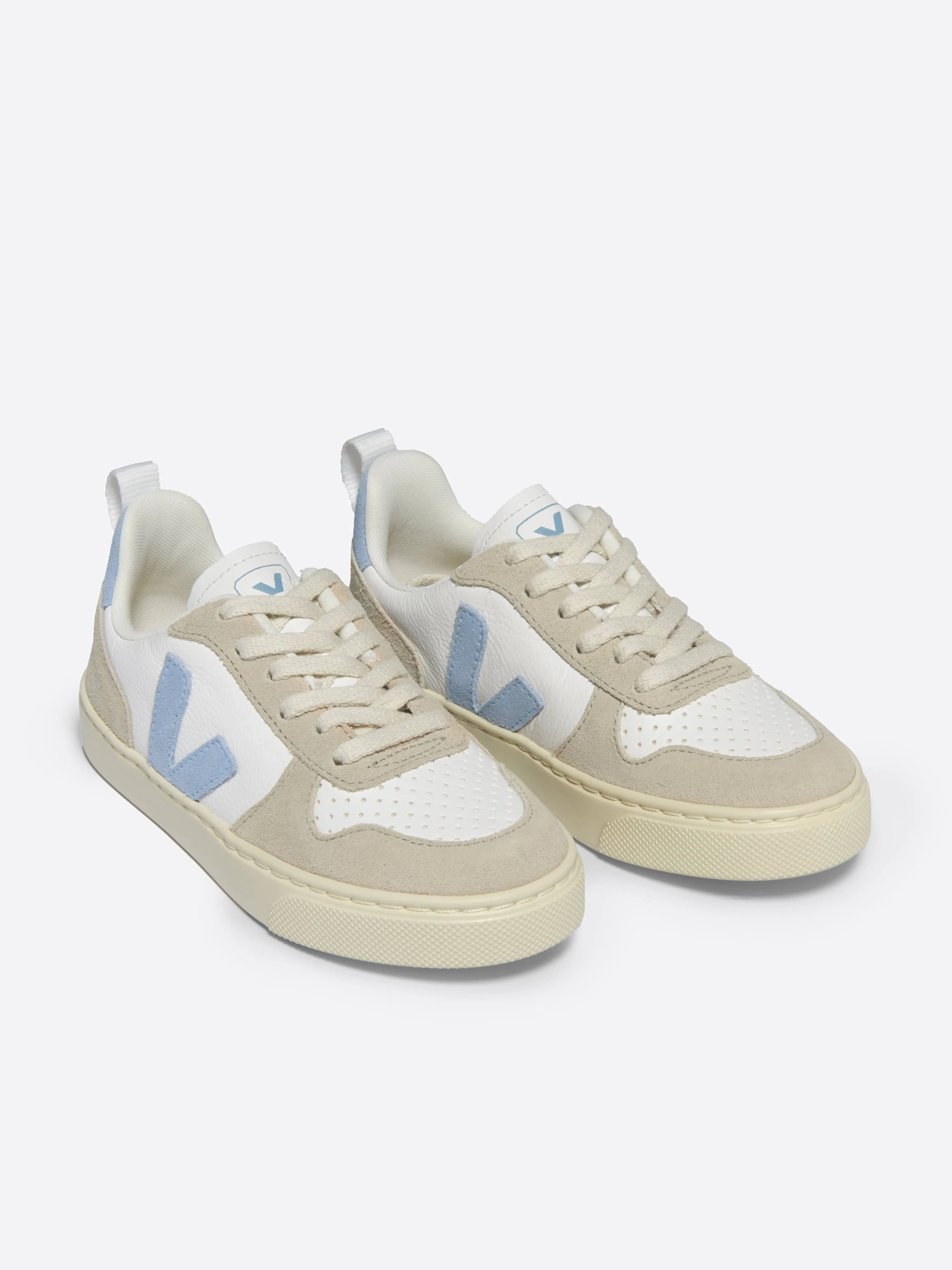 Unlock The Offer Veja Kids Laces Leather V-10 Trainers in White