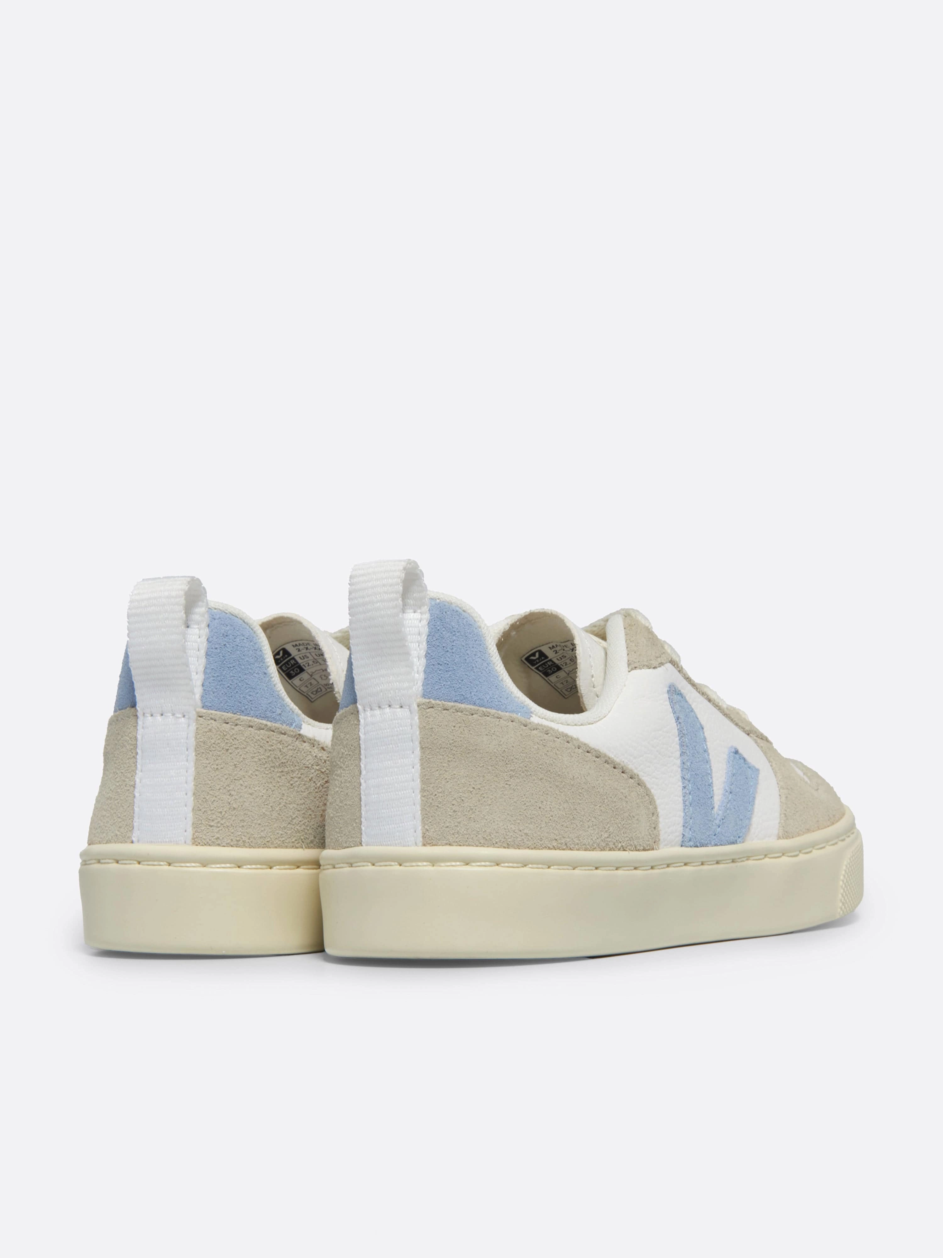 Popular Choice Veja Kids Laces Leather V-10 Trainers in White Buy Now