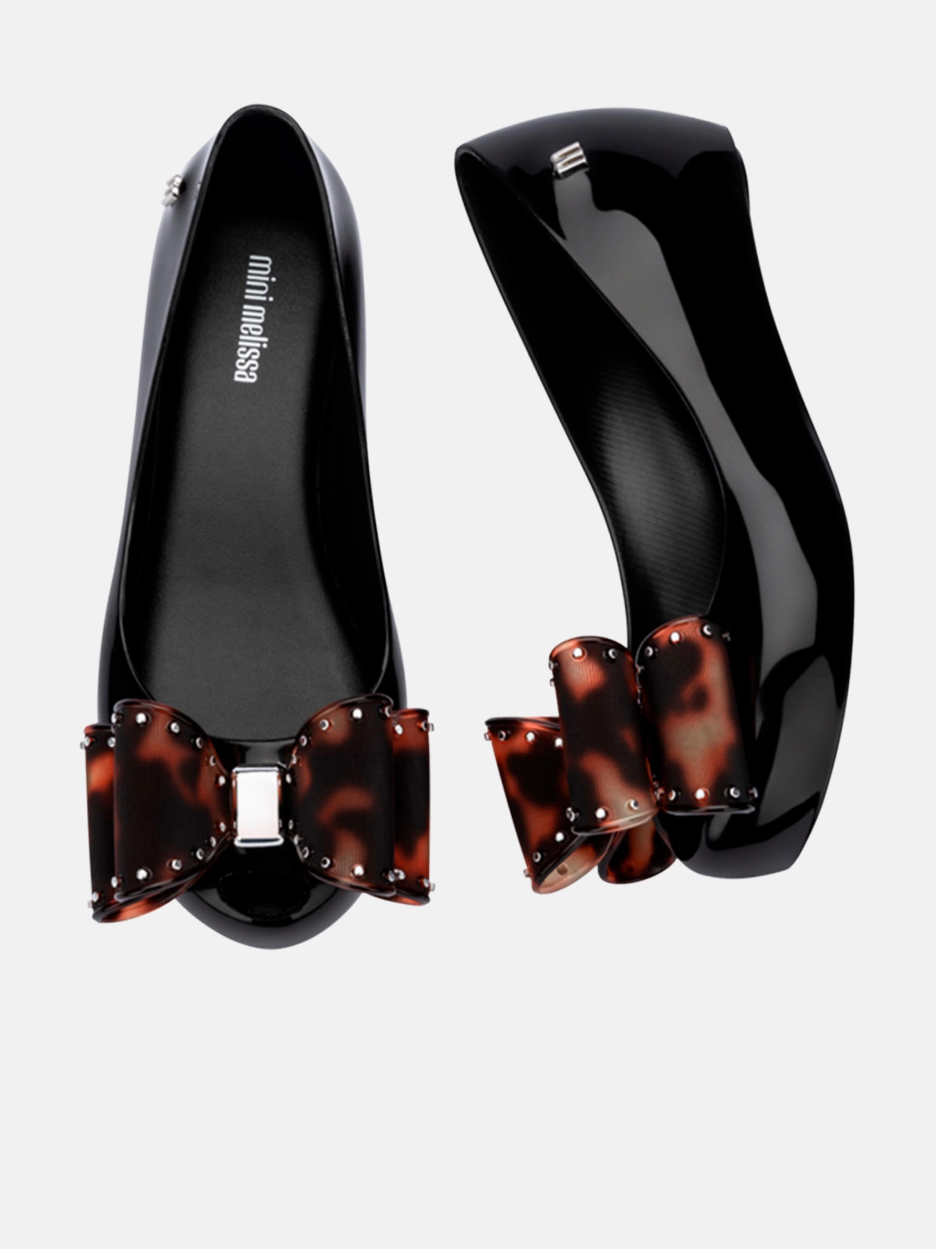 Cork, Waterproof & Durable Girls Ultragirl Classic Bow Ballerinas in Black
