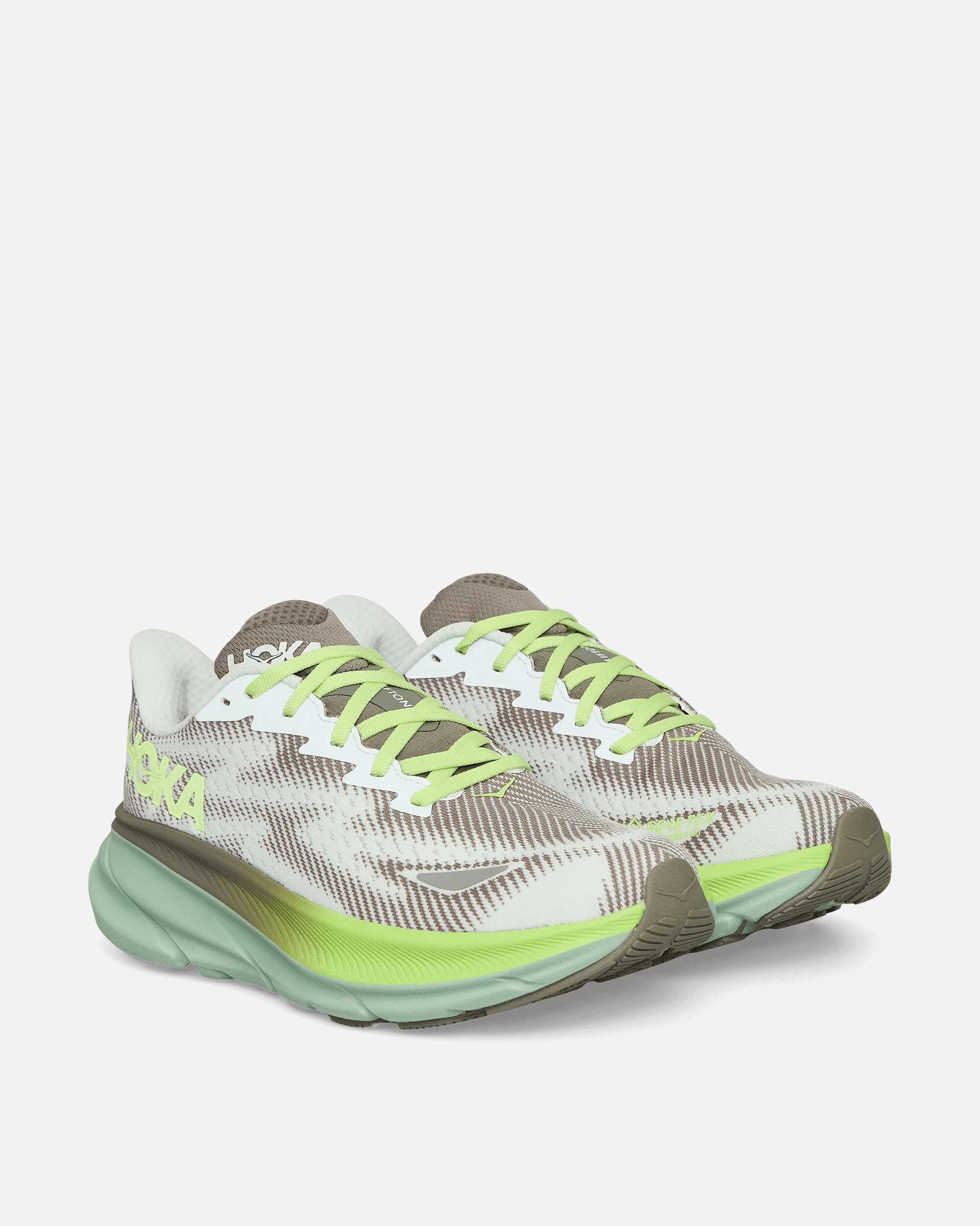 Clifton 9 GORE-TEX Sneakers Slate / Aloe Vera Water Bottle Pocket, Metallic Leather