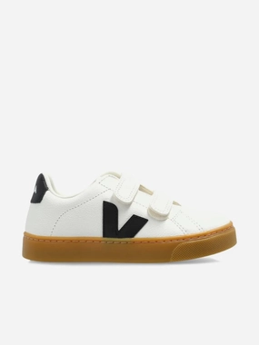 Magnetic Snap Intuitive Use Veja Kids Chromefree Leather Small Esplar Traners in White Skill-improving discount Ergonomic & Efficient