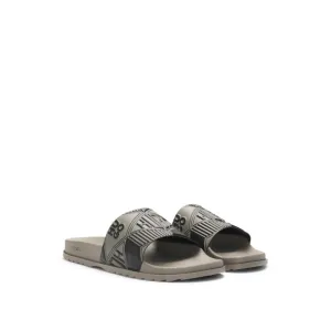 Italian-made slides with mixed logos