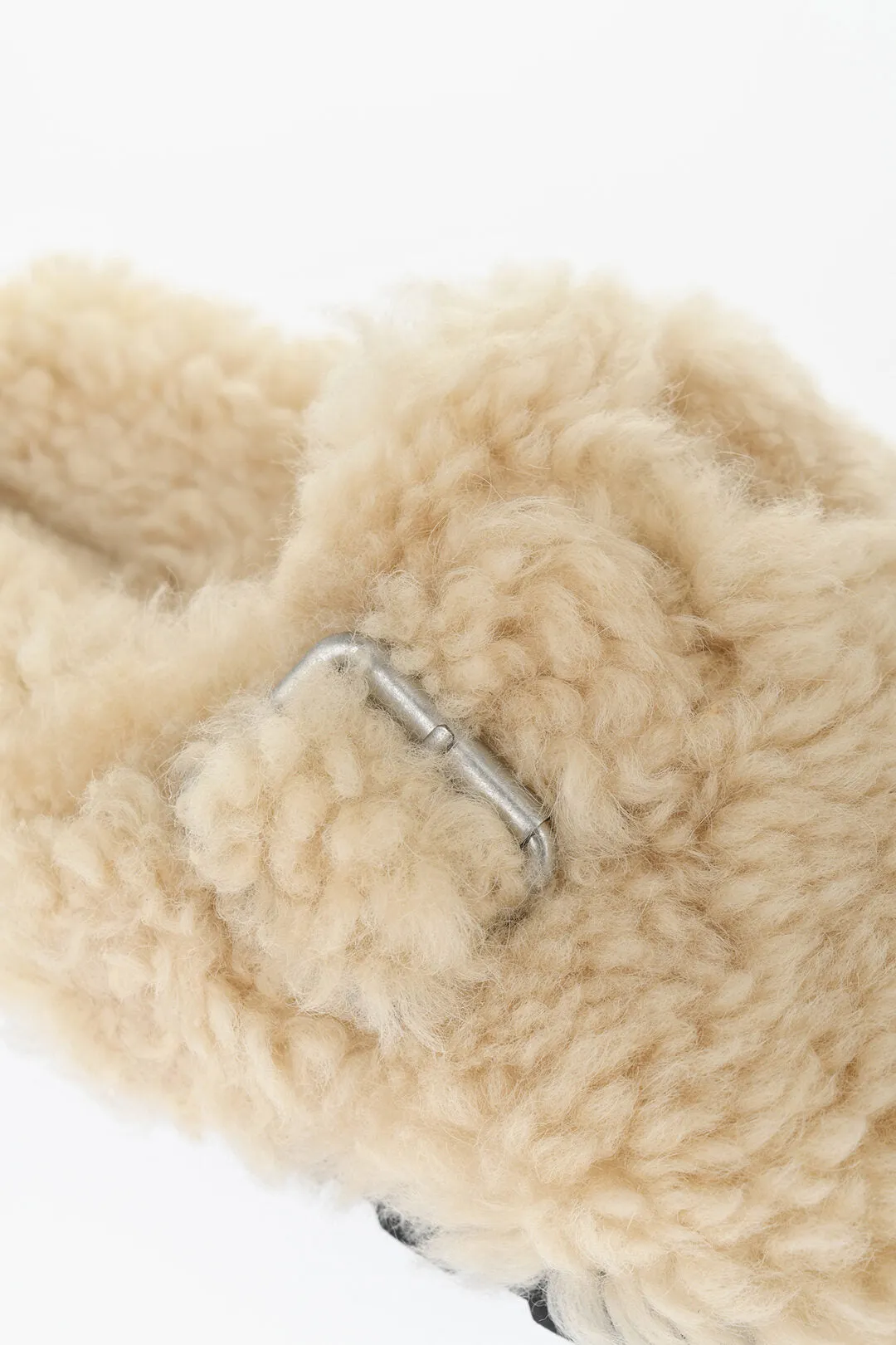 Jil Sander Buckled Curly Shearling Mules
