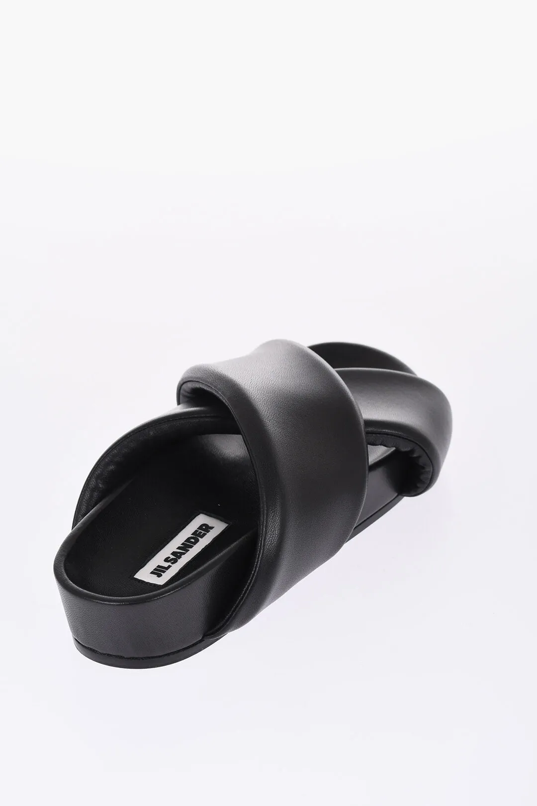 Jil Sander Padded Leather Fusbet Sliders With Criss Cross Design