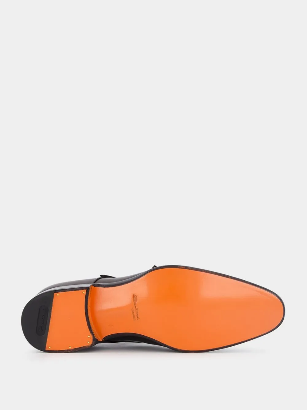 Leather double-buckle shoes
