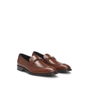 Leather loafers with branded hardware