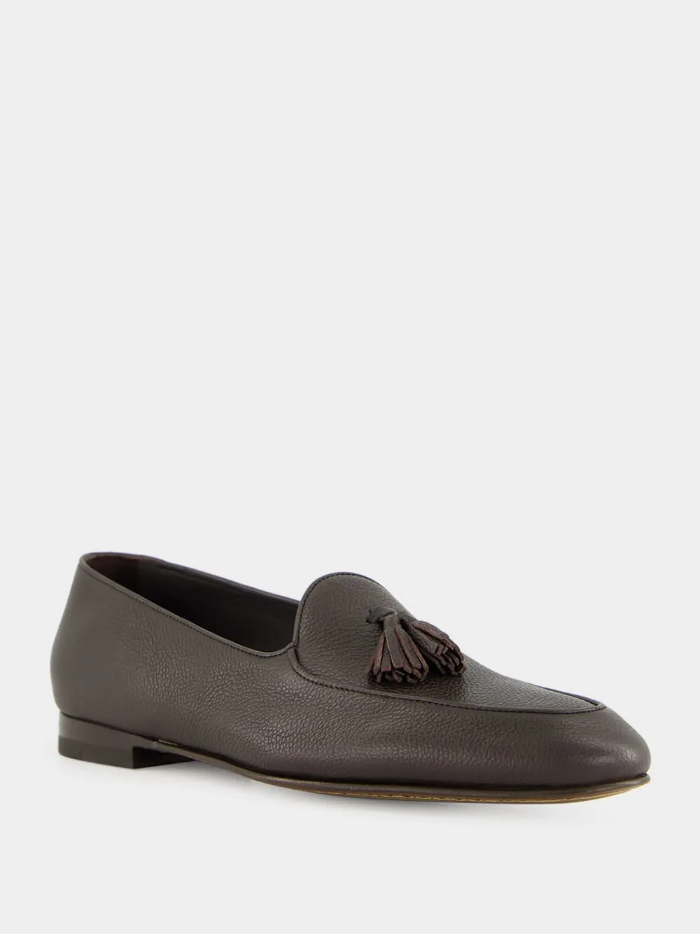 Lennox Dark Brown Leather Tassel Loafers