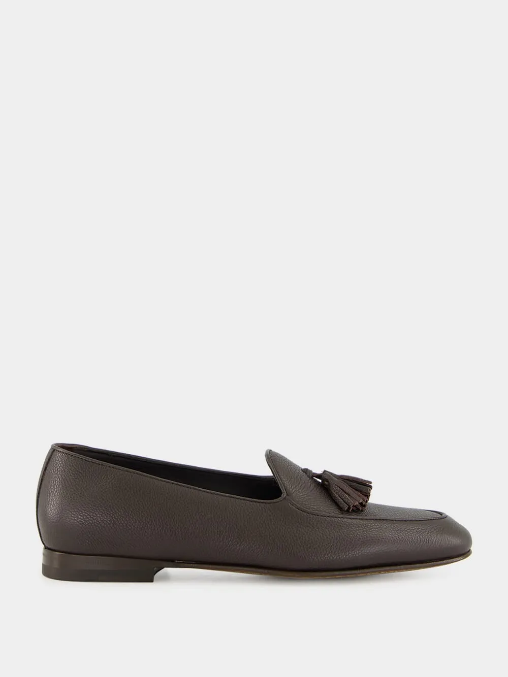Lennox Dark Brown Leather Tassel Loafers