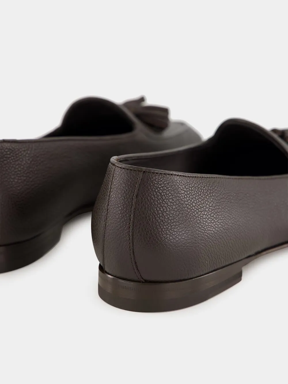 Lennox Dark Brown Leather Tassel Loafers