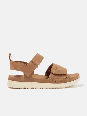 Life Improvement UGG Girls Goldenstar Sandals in Brown Original Series Metallic Silver Clutch Purse, Perfect For Gifting, Unlined