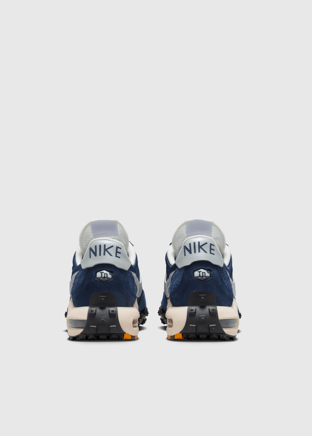 Air Max Waffle Racer 'Navy Silver' Sneakers Metallic Leather, Yellow Beach Tote, Lightweight Design