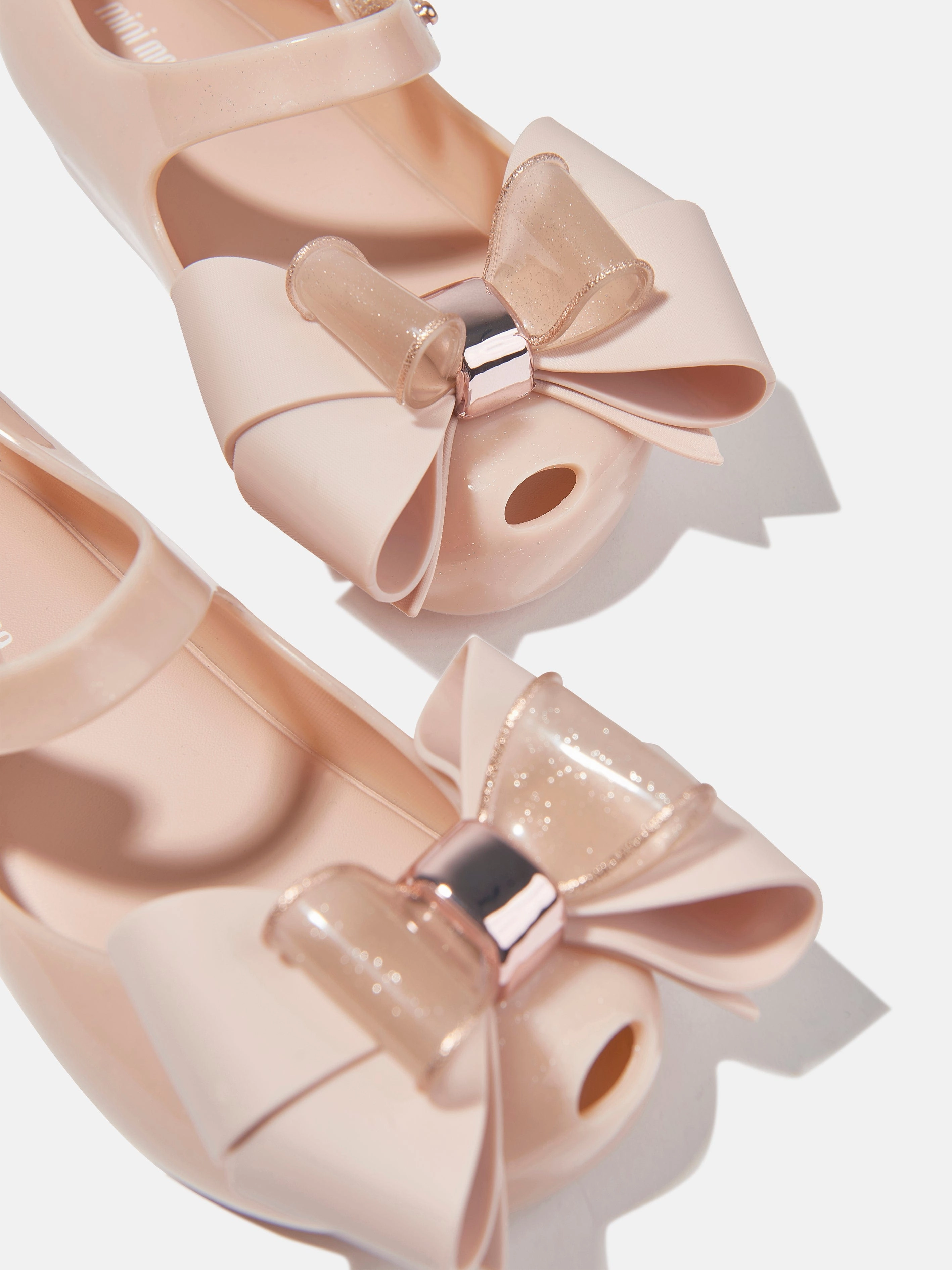 Mini Melissa Girls Mini Ultragirl Fab Bow Ballerinas in Pink High-Speed Performance, Made For The Modern Life, Convertible Shoulder Bag For Daily Use