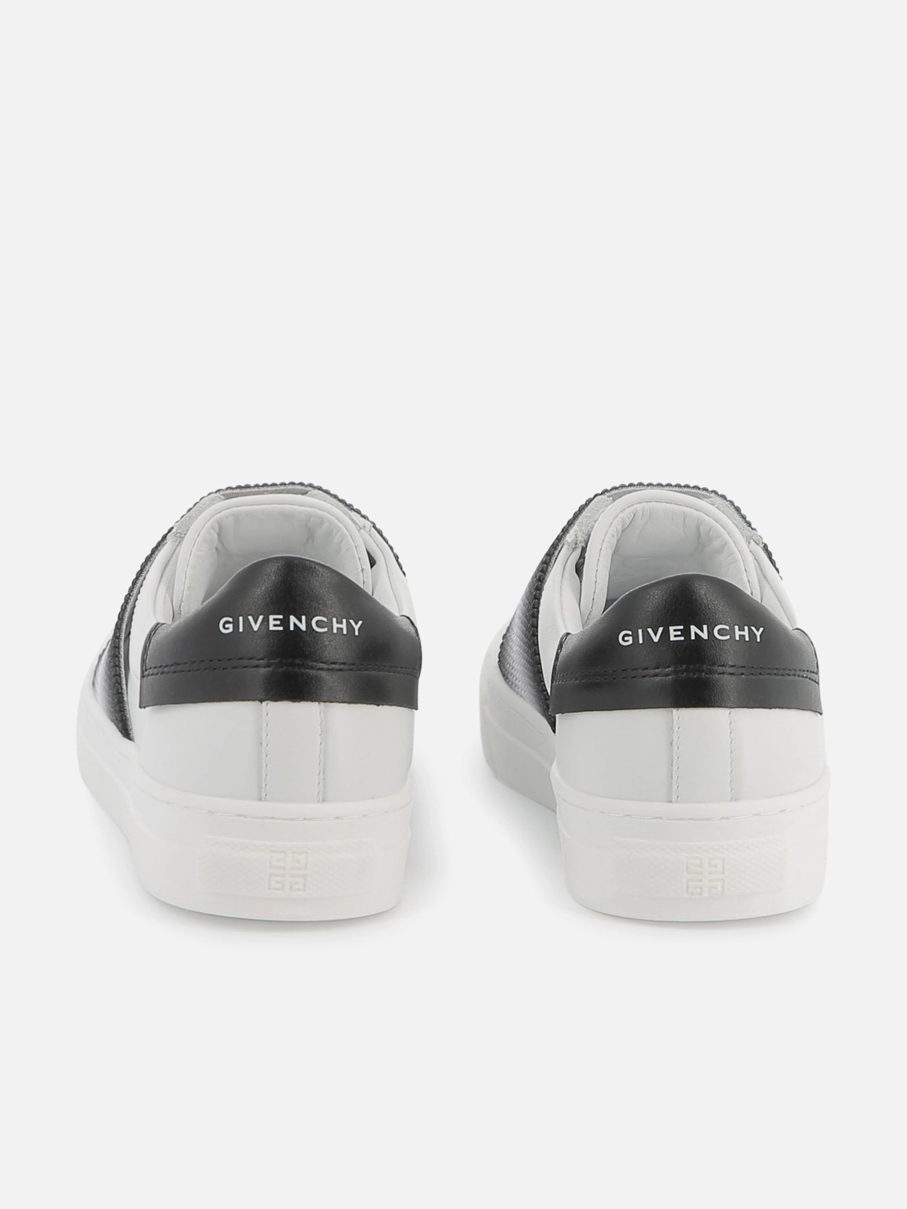 Eco-Friendly Material Kids Leather Embroidered Logo Trainers in Black