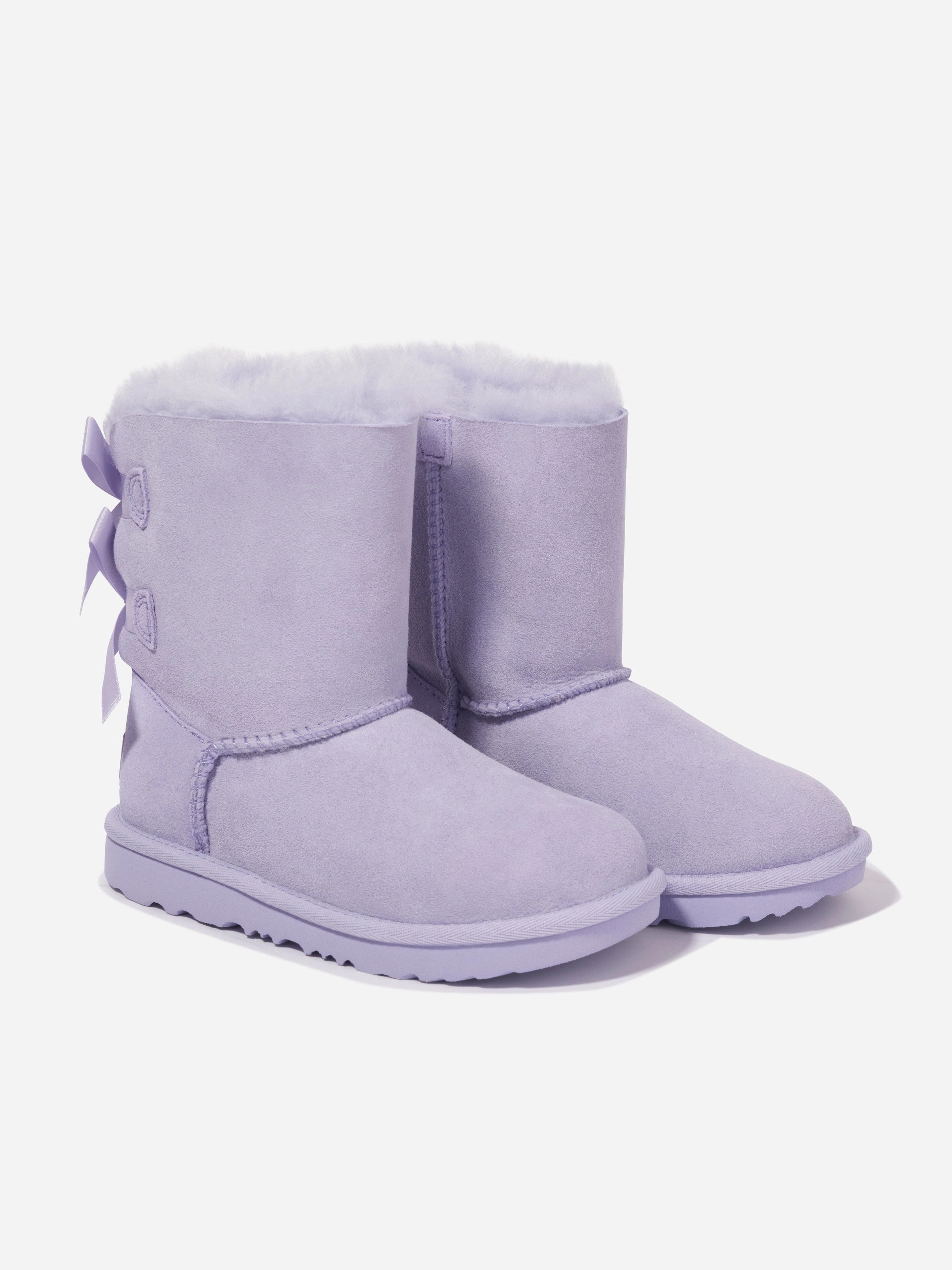 Adaptable For Any Setting, Denim Messenger Bag, Luggage Strap UGG Girls Bailey Bow II Boots in Purple