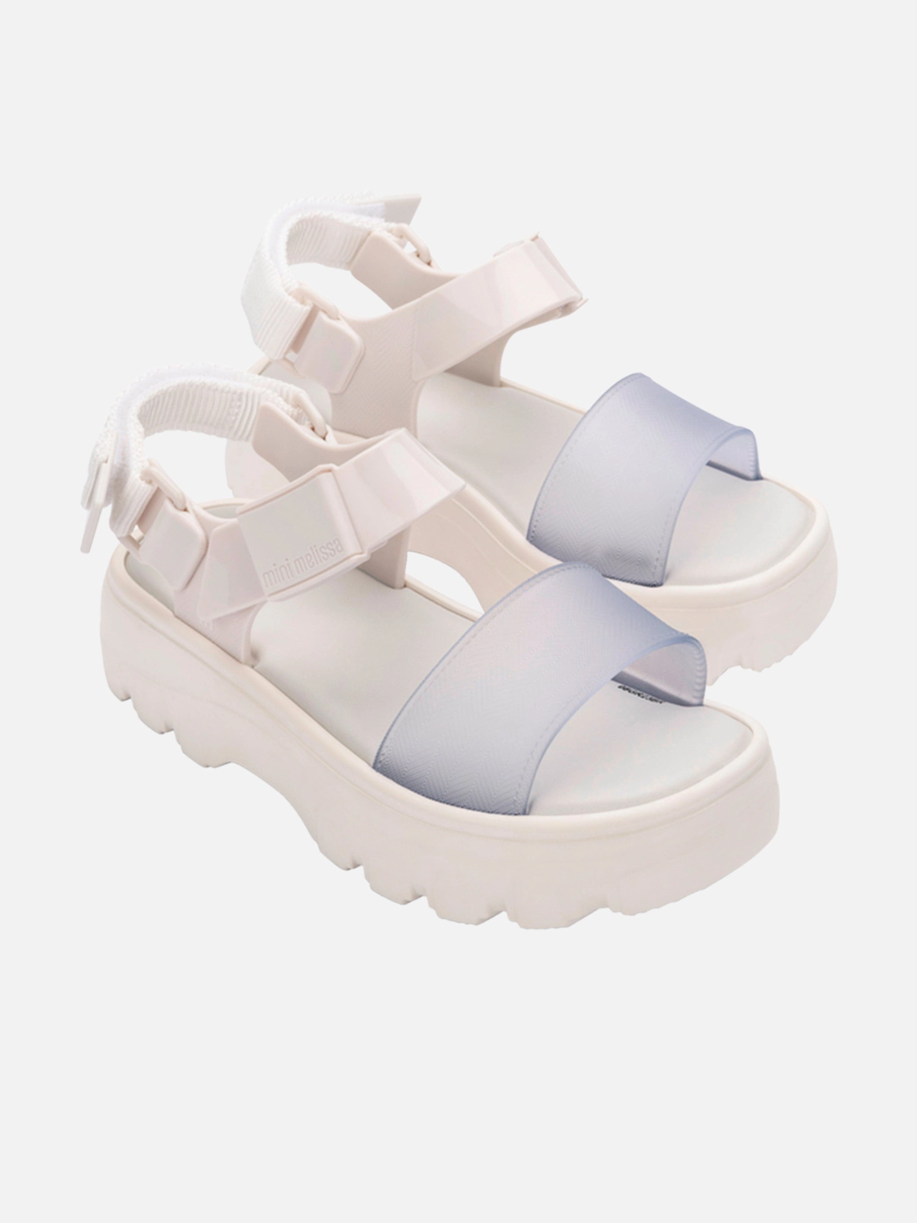 Adjustable Strap Girls Kick Off Sandals in White Ready For Anythi