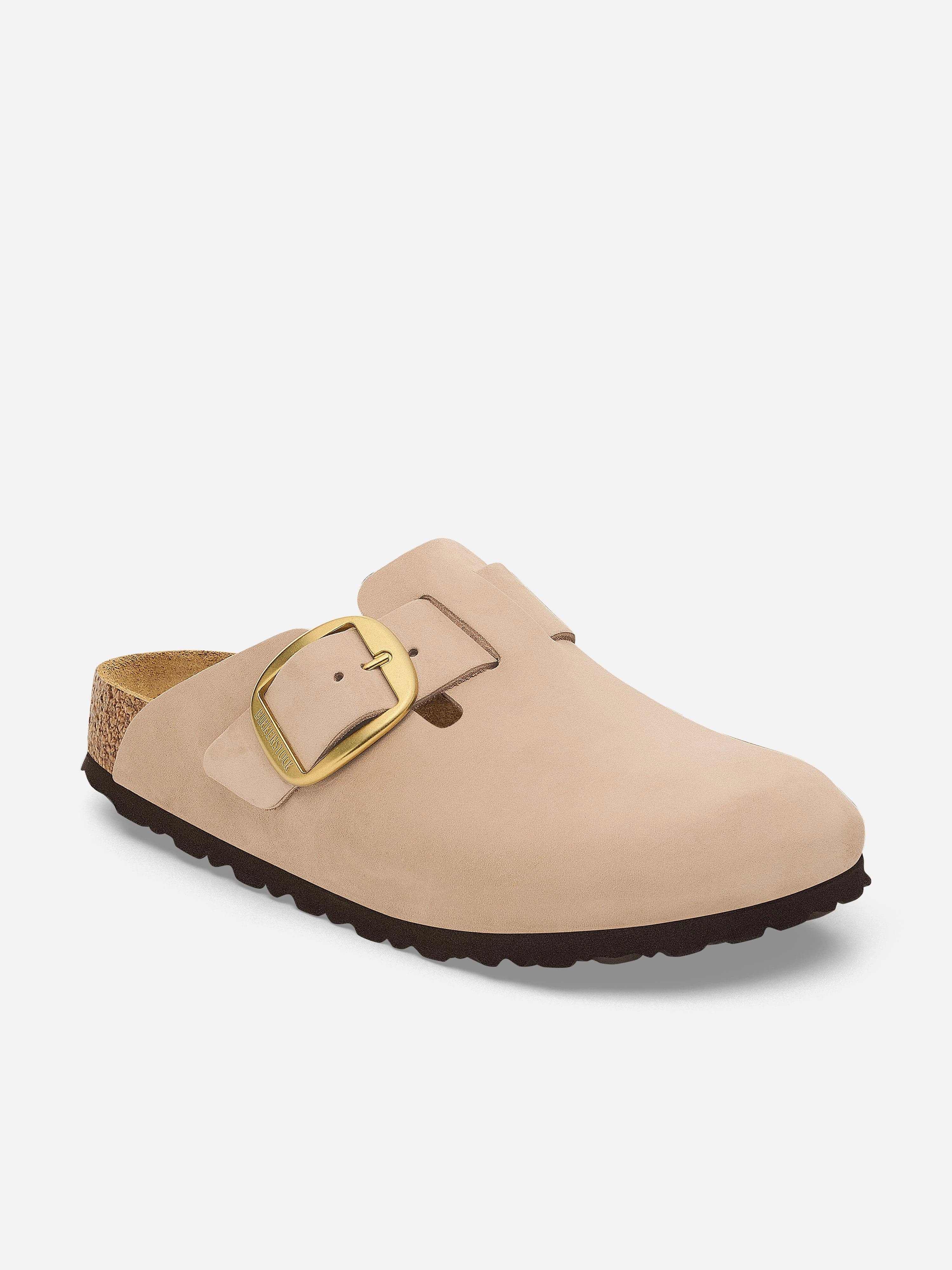 BIRKENSTOCK Boston Big Buckle Clogs in Beige Functional