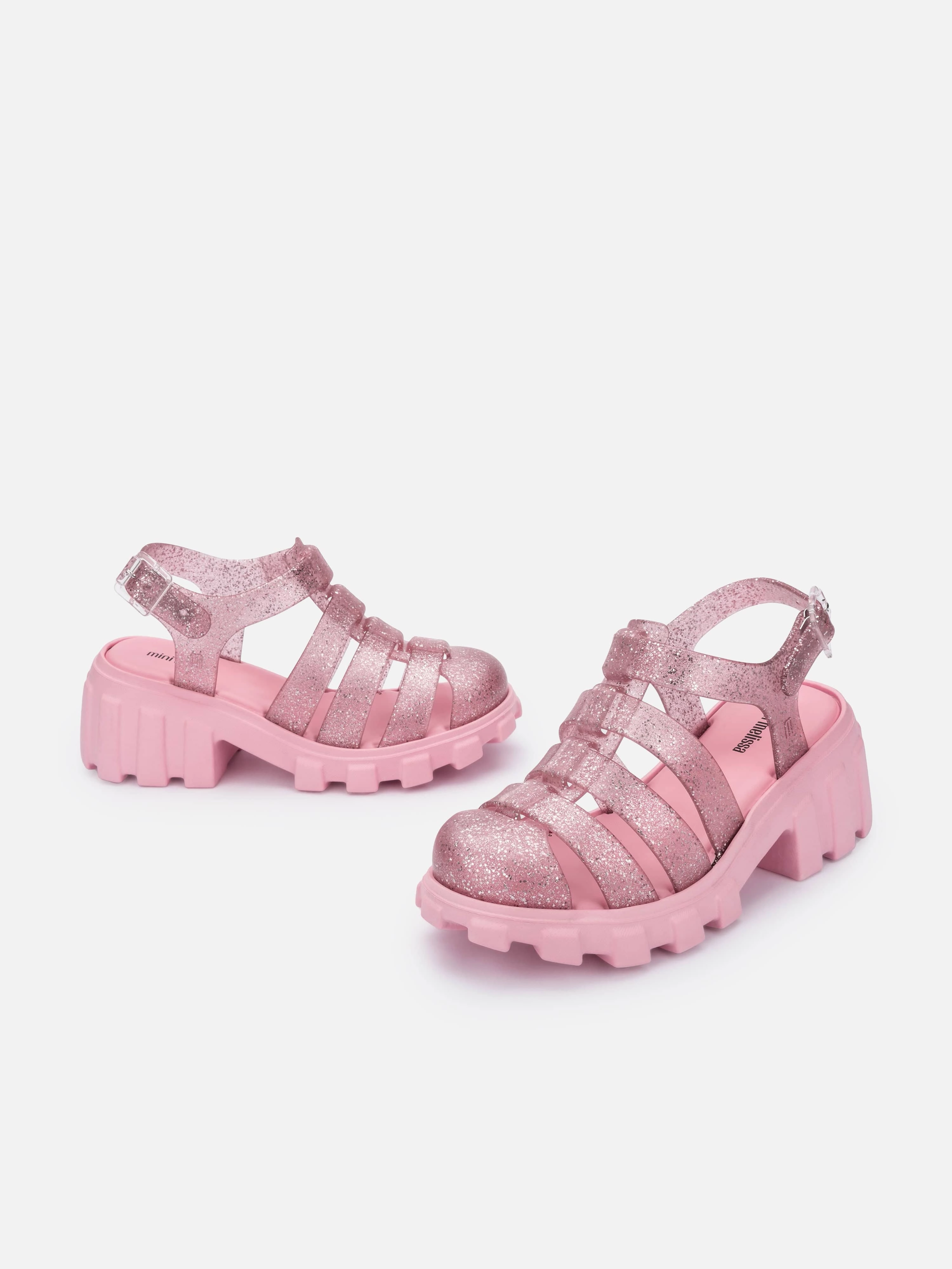 Mini Melissa Girls Megan Sandals in Pink Get Ready To Impress, Style Delivered, Bucket Bag For Summer Outings