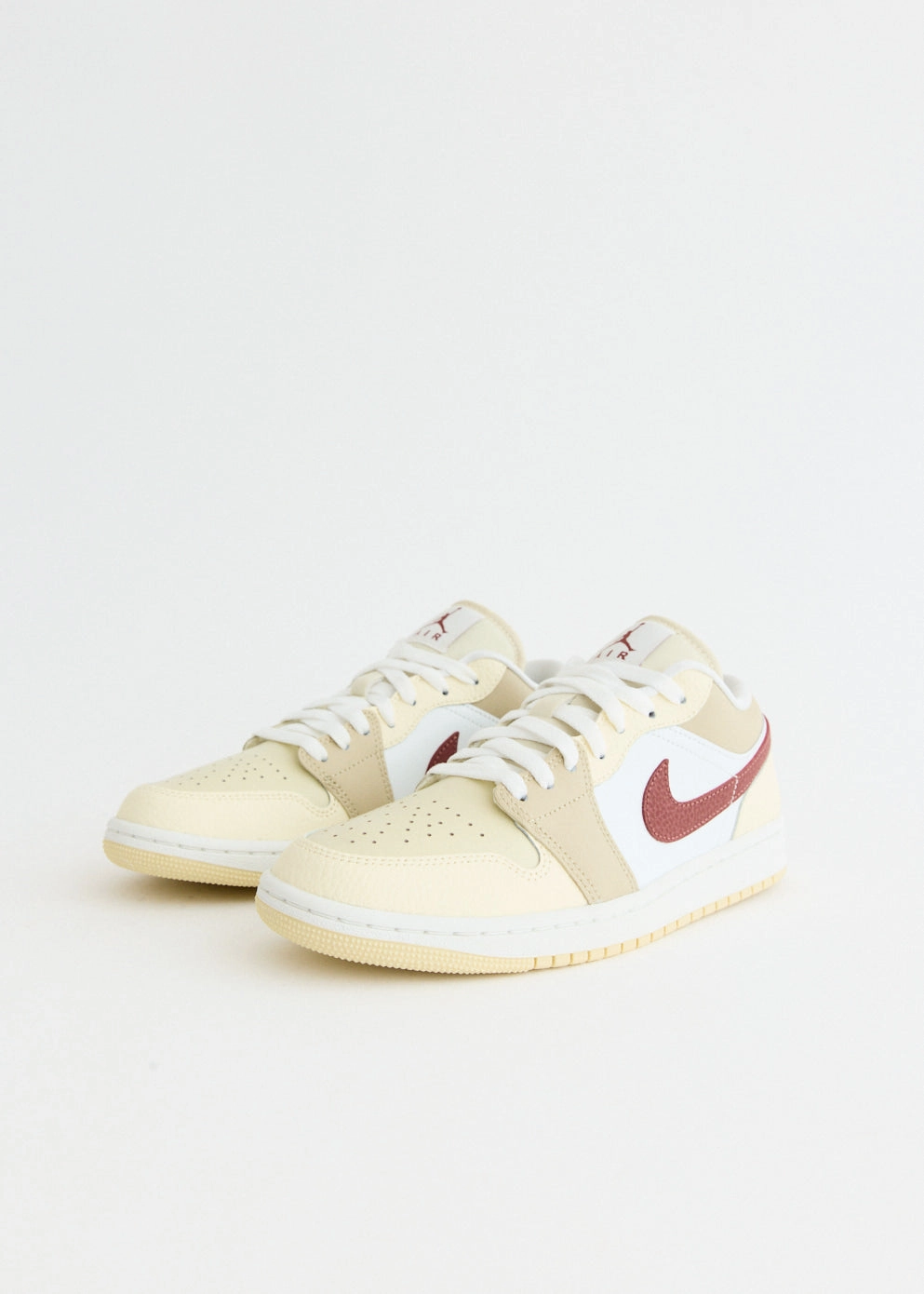 Click To Buy Women's Air Jordan 1 Low 'White Red Sepia' Sneakers Click For Details