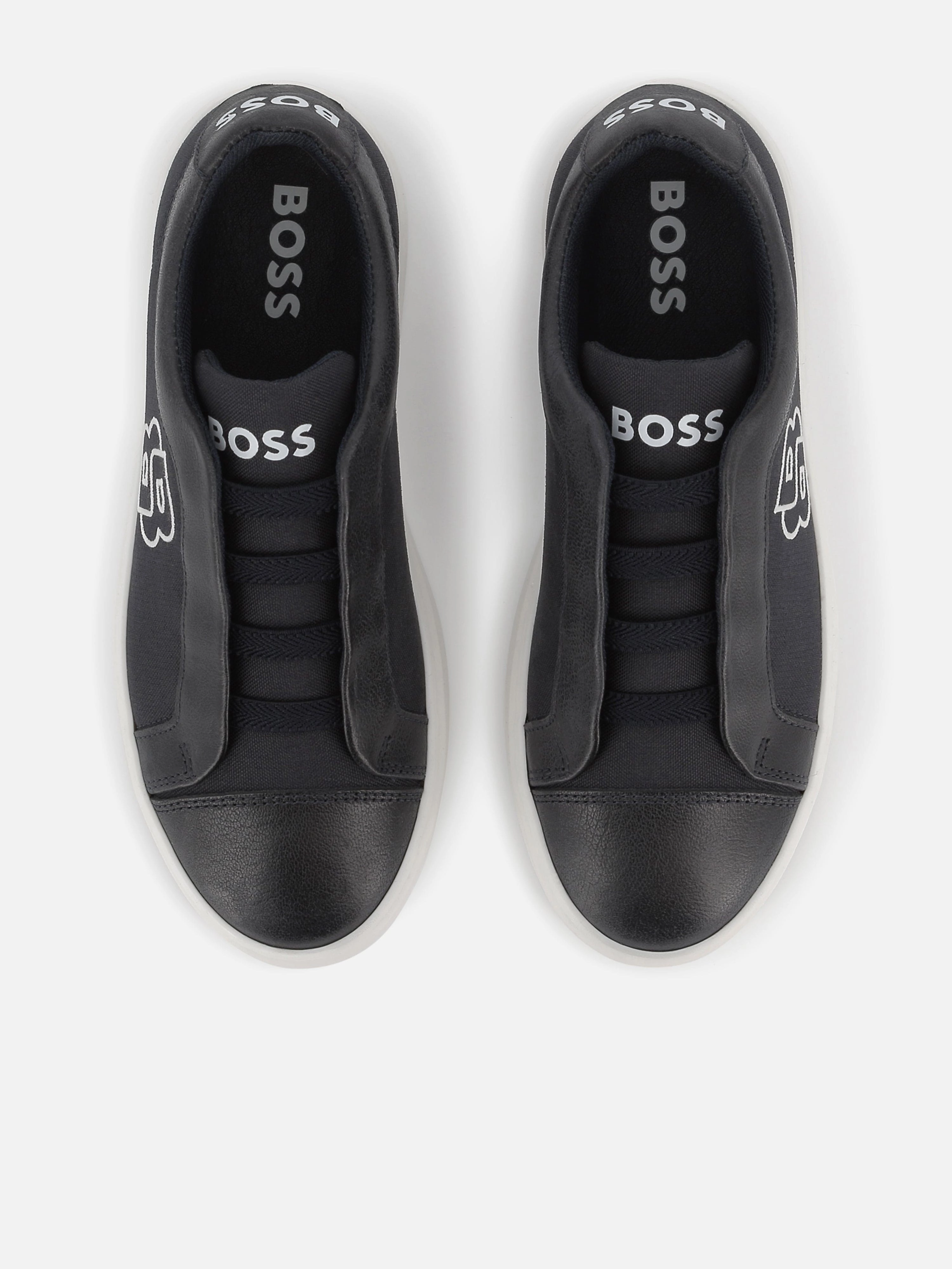 Instant Buy BOSS Boys Double B Logo Trainers in Navy Shop Now