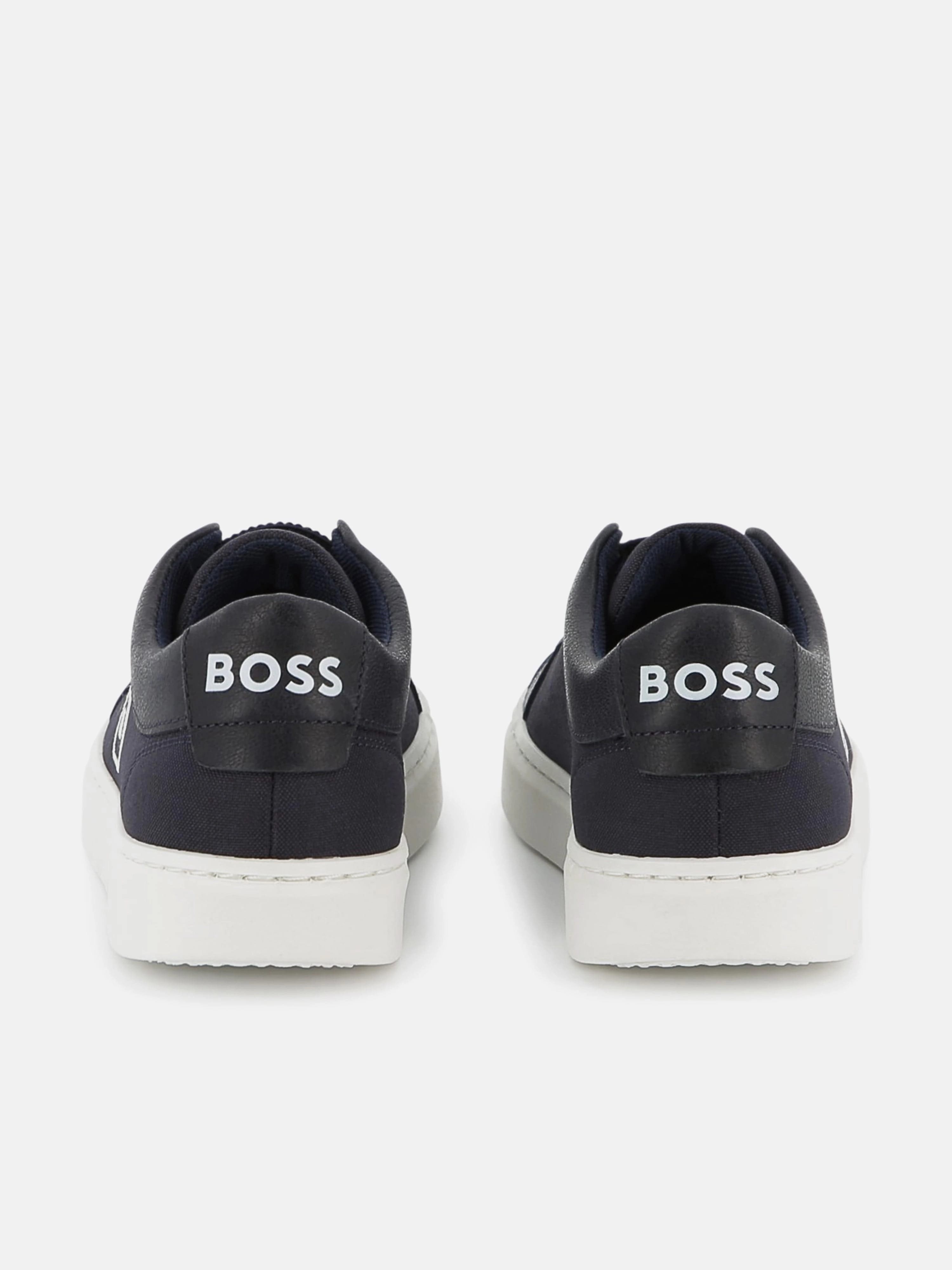 BOSS Boys Double B Logo Trainers in Navy Lightweight Design, Made With Care, Woven