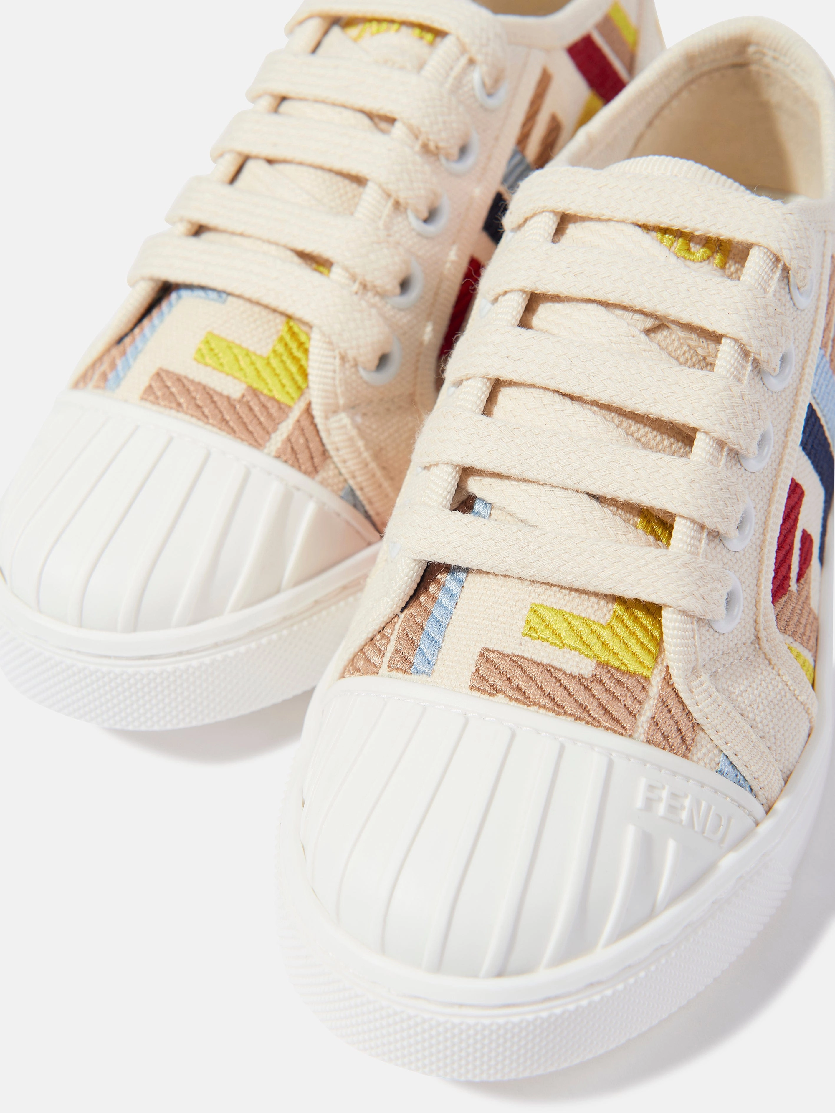 Kids FF Logo Trainers in Multicolour Top Zipper, Water-Resistant, Durable