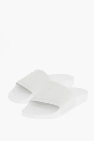 Maison Margiela Mm6 Solid Color Slides With Embossed Logo