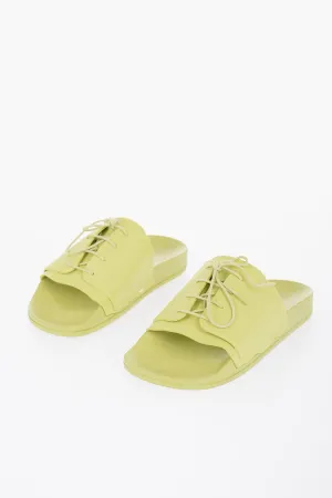 Maison Margiela Rubber Slides With Lace-Up Detail