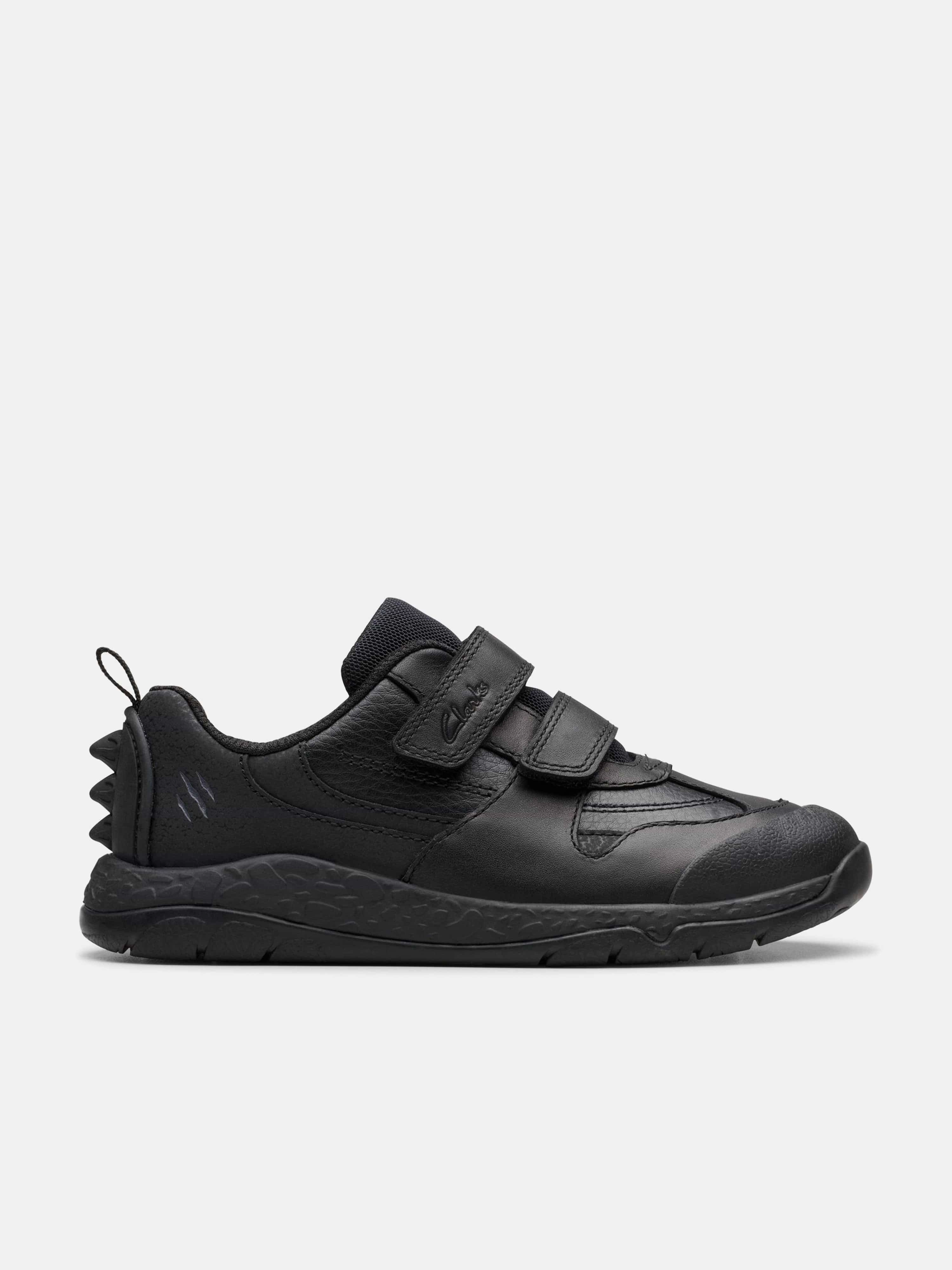 Leather Satchel Handbag Maximum purchase deal Clarks Boys Leather Steggy2 Pace Trainers in Black Quality-enhancing special Grab It Fast
