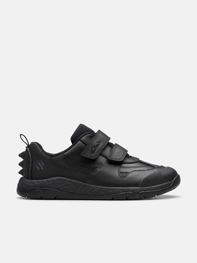 Leather Satchel Handbag Maximum purchase deal Clarks Boys Leather Steggy2 Pace Trainers in Black Quality-enhancing special Grab It Fast