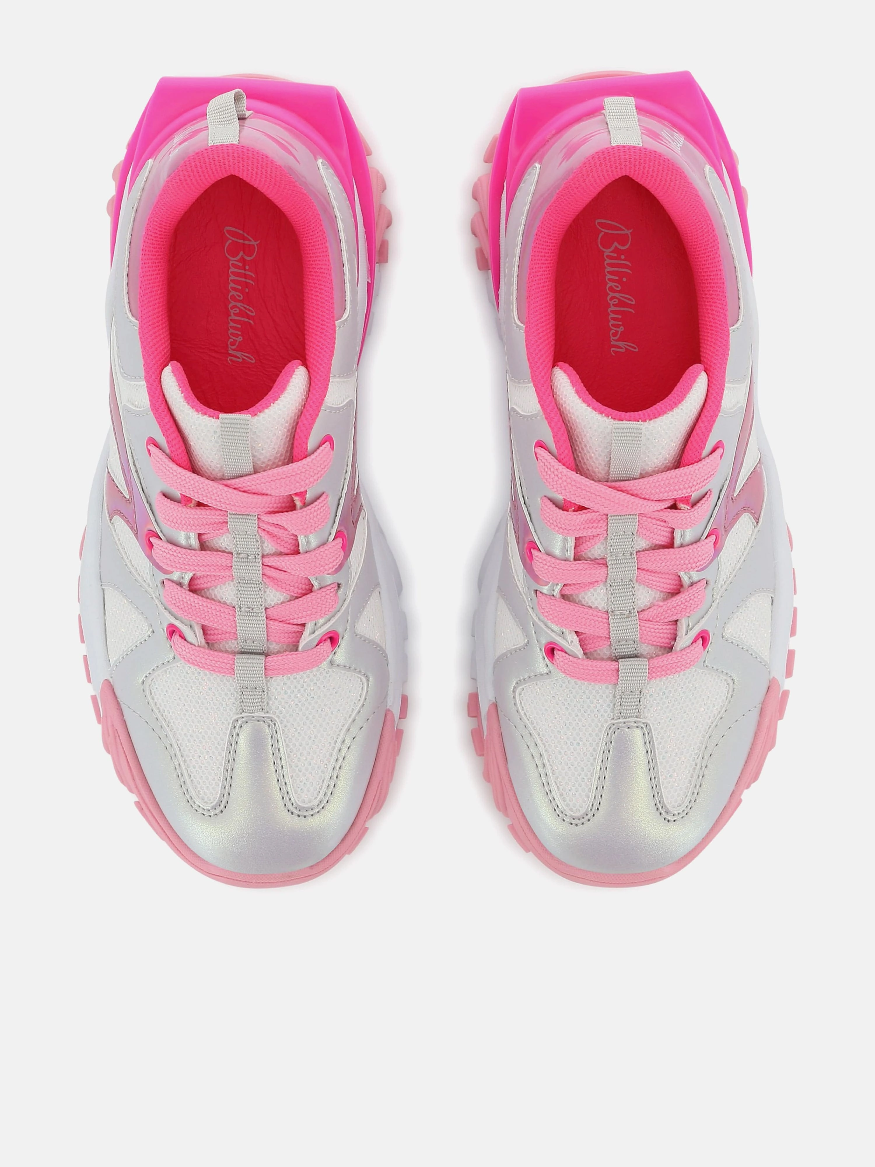 Secure Fit Billieblush Girls Iridescent Athletic Trainers in White Made With Care