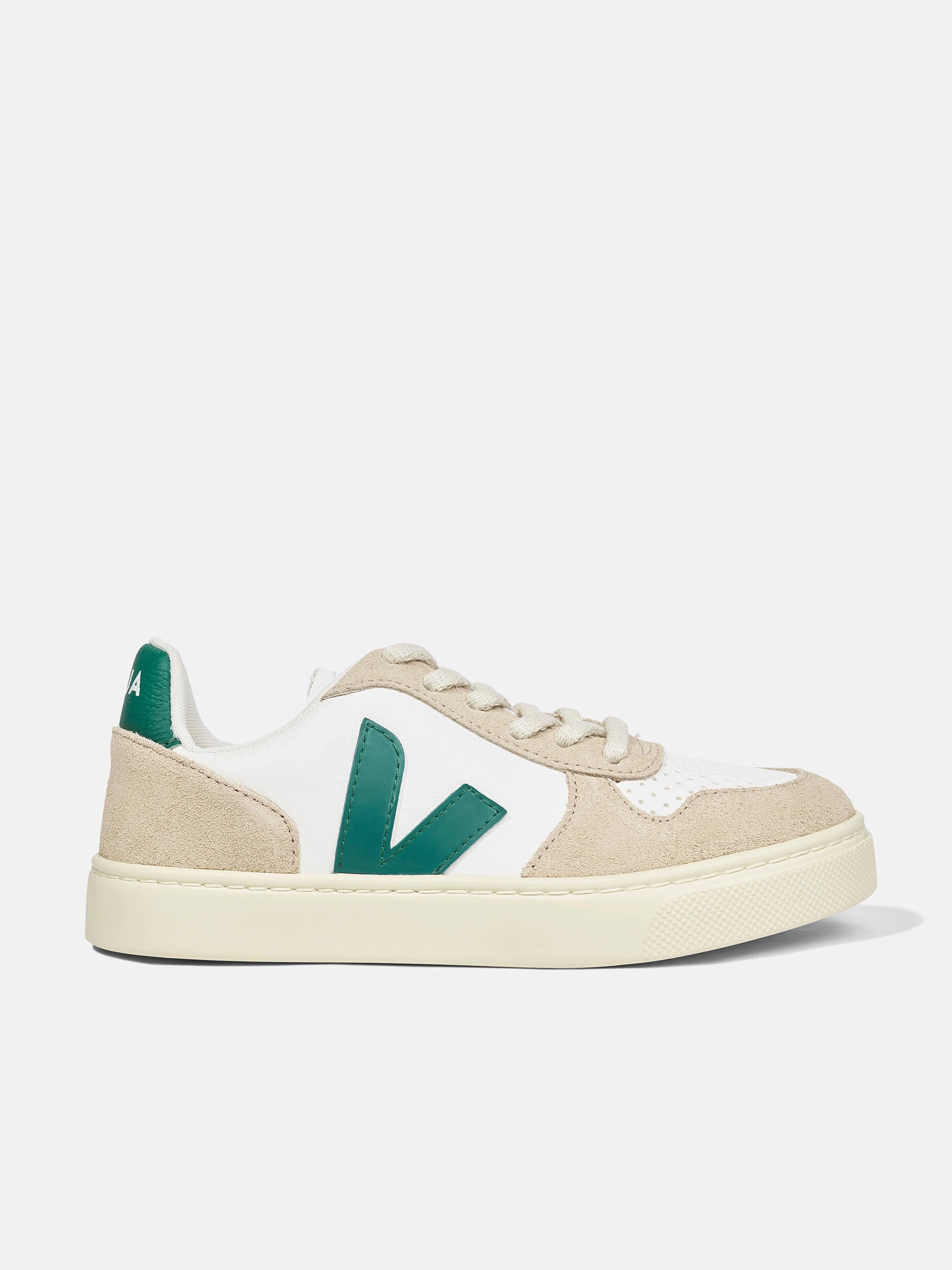 Enjoy Free Shipping Mesh Veja Kids Chromefree Leather Small V-10 Laces Trainers in White Creativity-boosting deal Coated Canvas