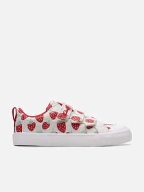 Optimized For Daily Use Member Privilege Clarks Girls Foxing Fraise Trainers in Beige Water Bottle Pocket