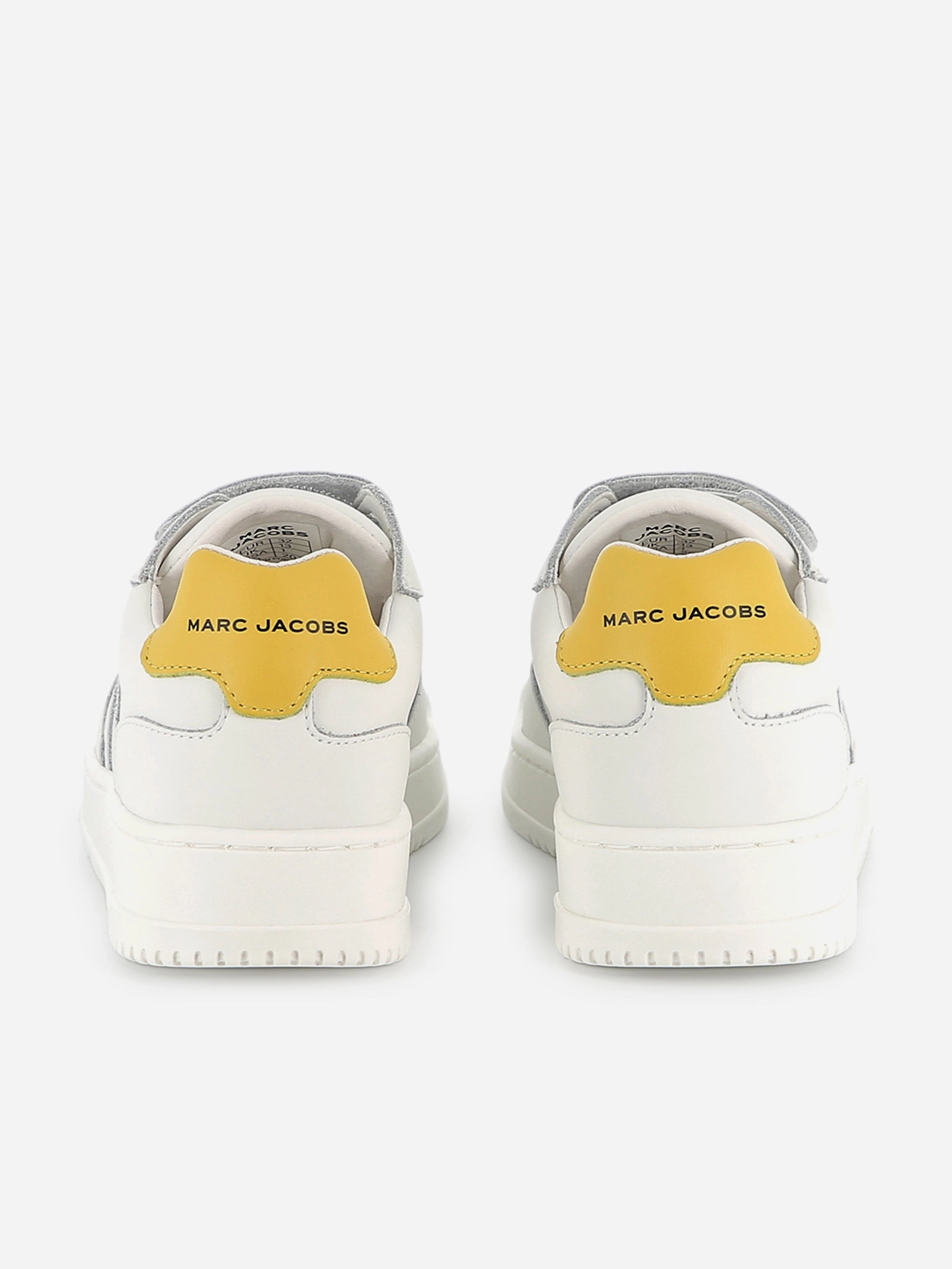 Kids Leather Logo Trainers in White Built For Movement