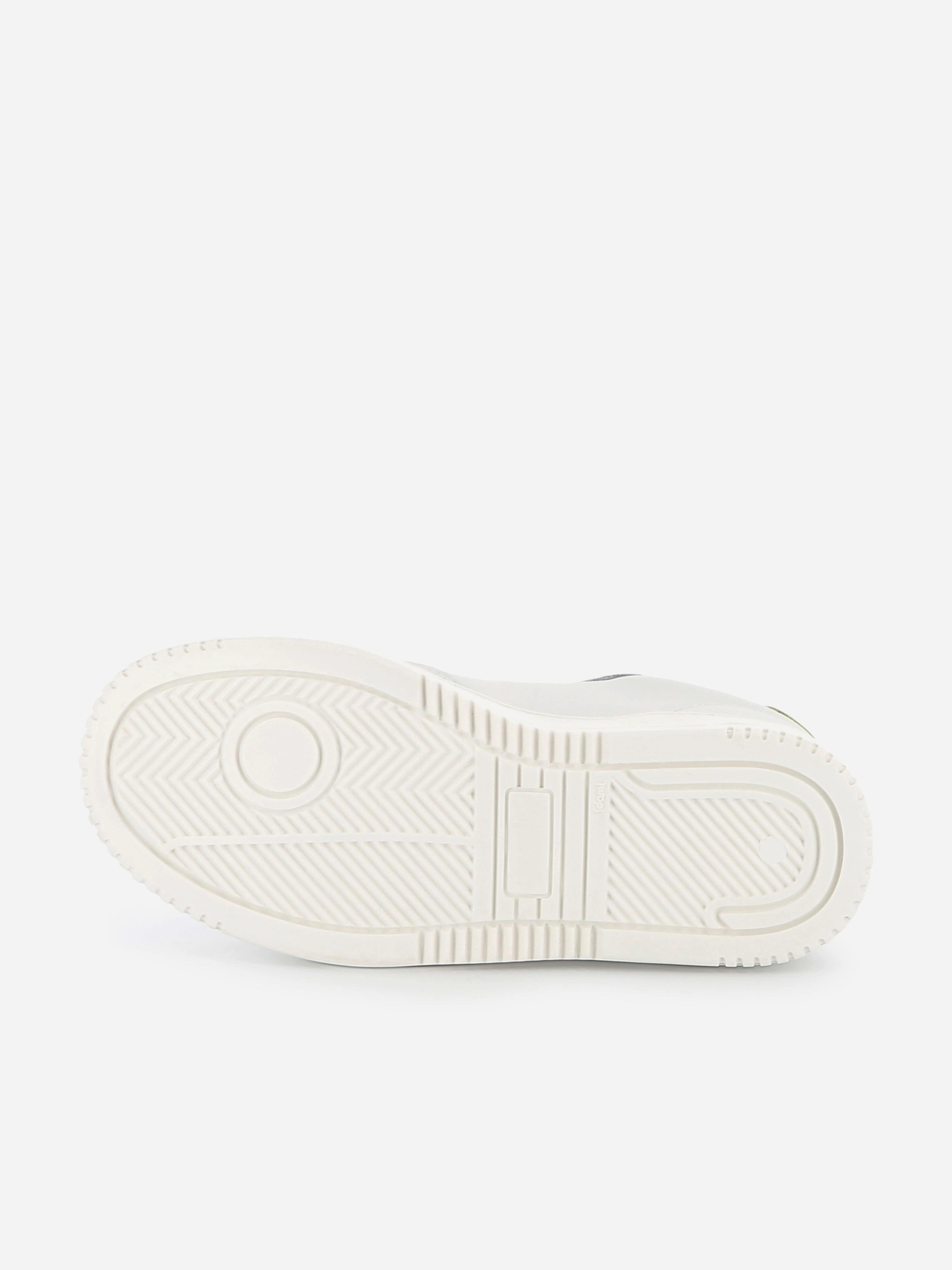 Front Flap, Join The Trend, Small But Mighty Kids Leather Logo Trainers in White