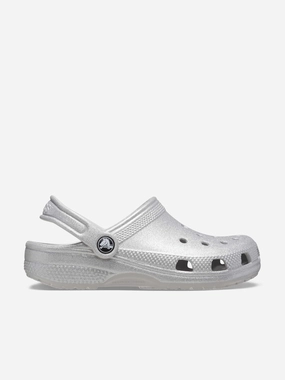 High-End Evening Clutch Purse Metallic Crocs Girls Classic Glitter Clog in Silver Autumn special Save More Today