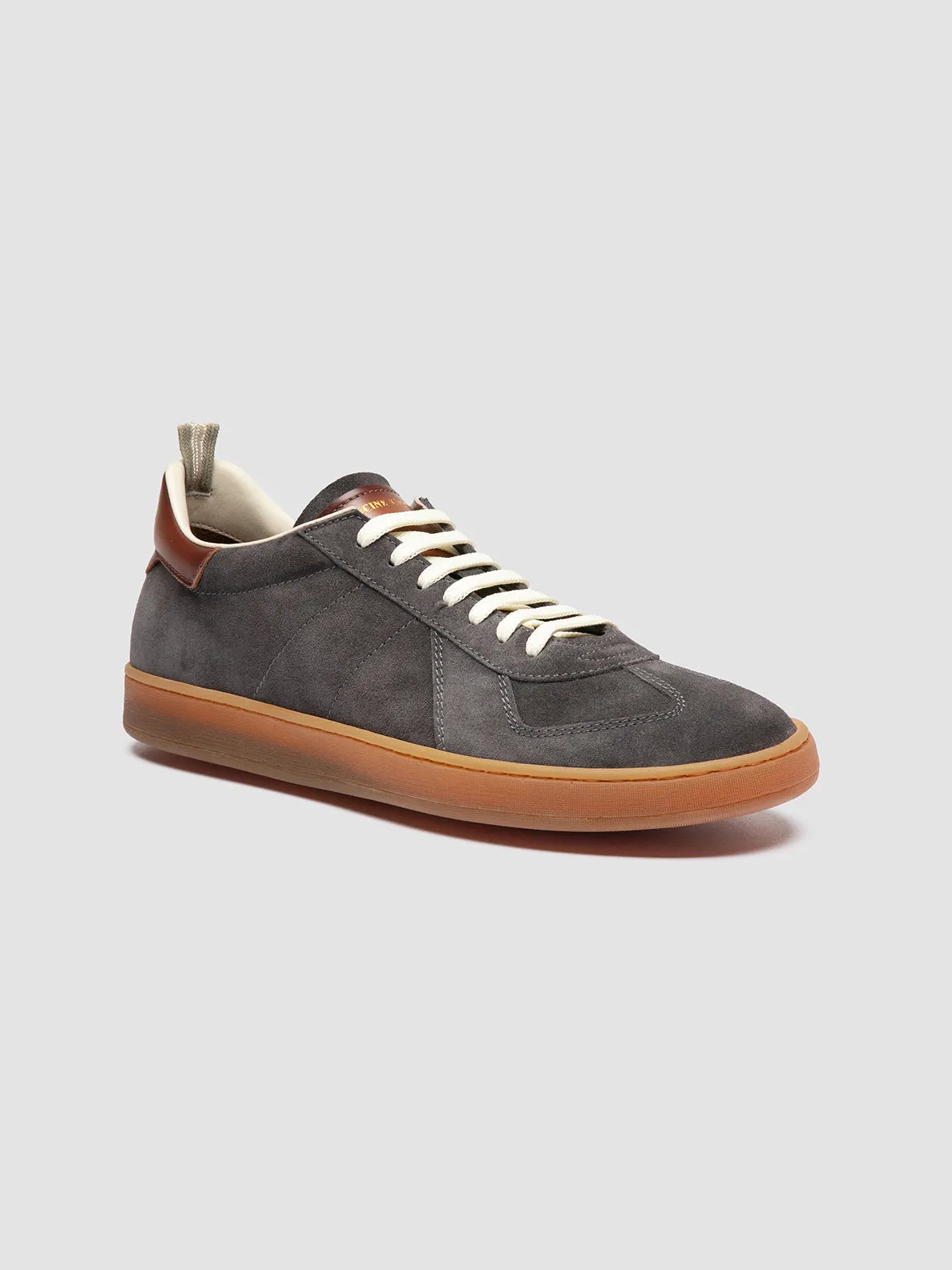 MILITIA 002 - Grey Suede and Leather Low Top Sneakers