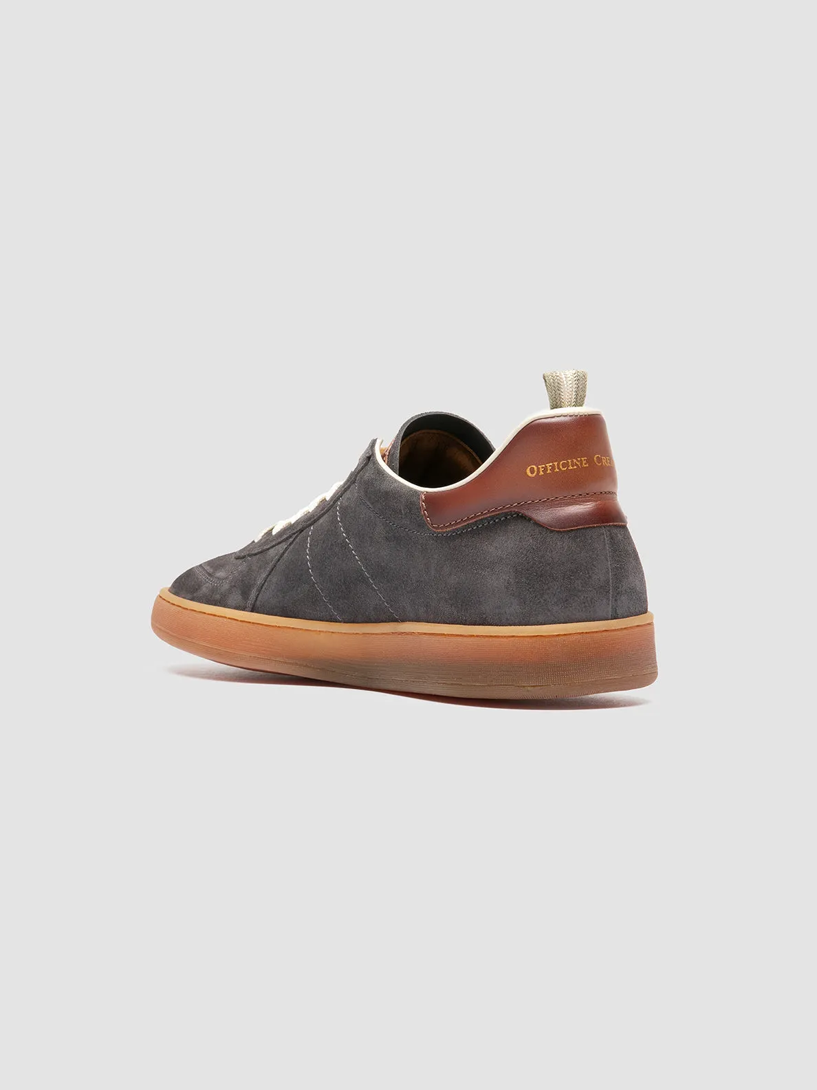MILITIA 002 - Grey Suede and Leather Low Top Sneakers