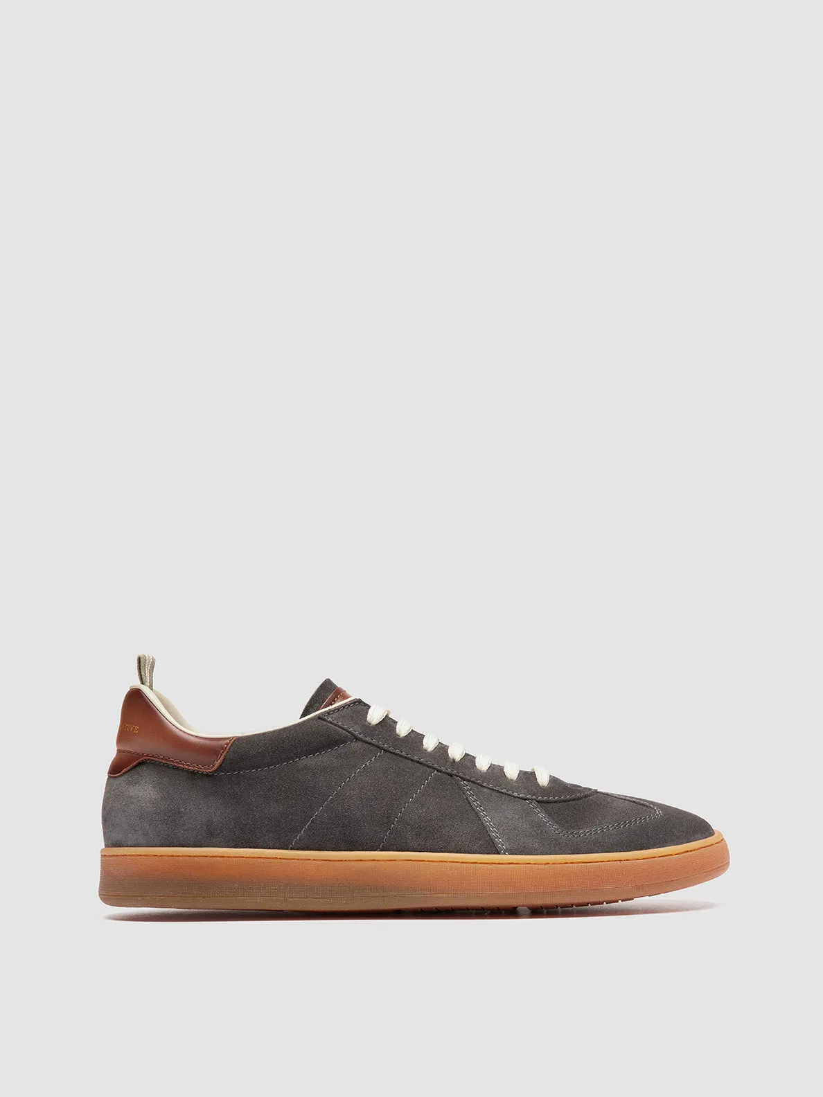 MILITIA 002 - Grey Suede and Leather Low Top Sneakers