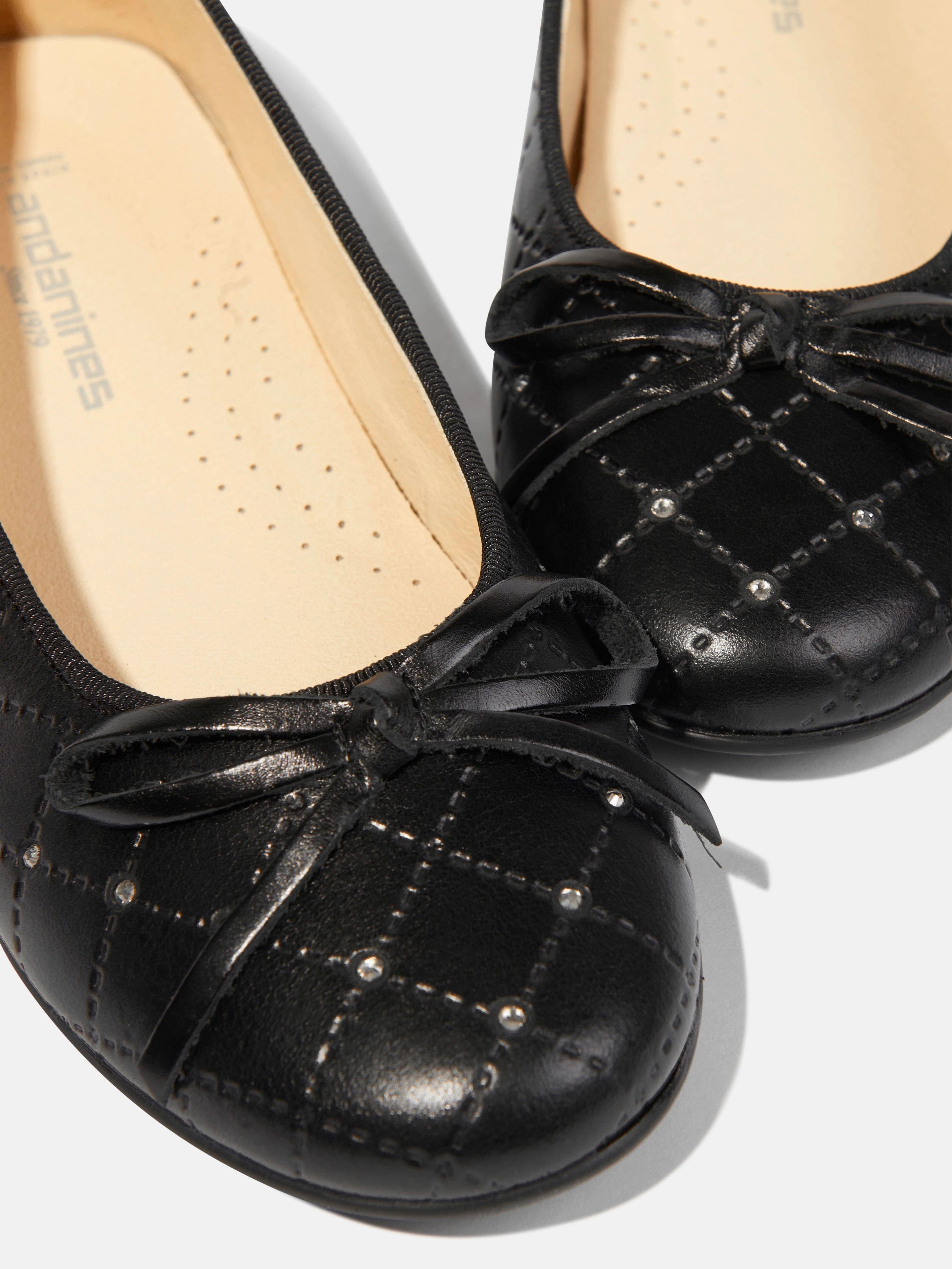Andanines Girls Leather Ballerinas in Black Ready To Ship, Custom Fit Available, Must-Have Item