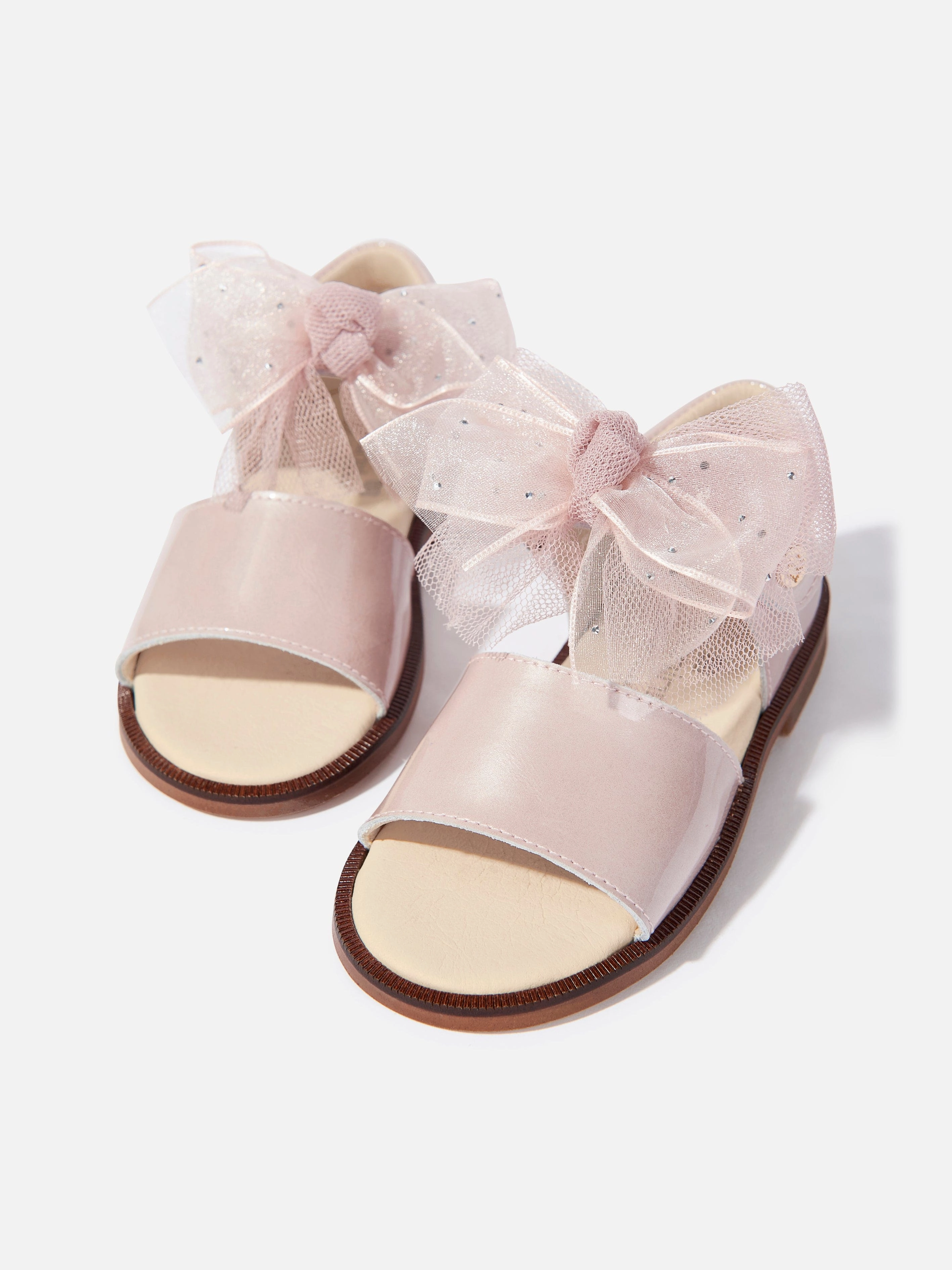 Transparent Pvc Andanines Girls Bow Sandals in Pink