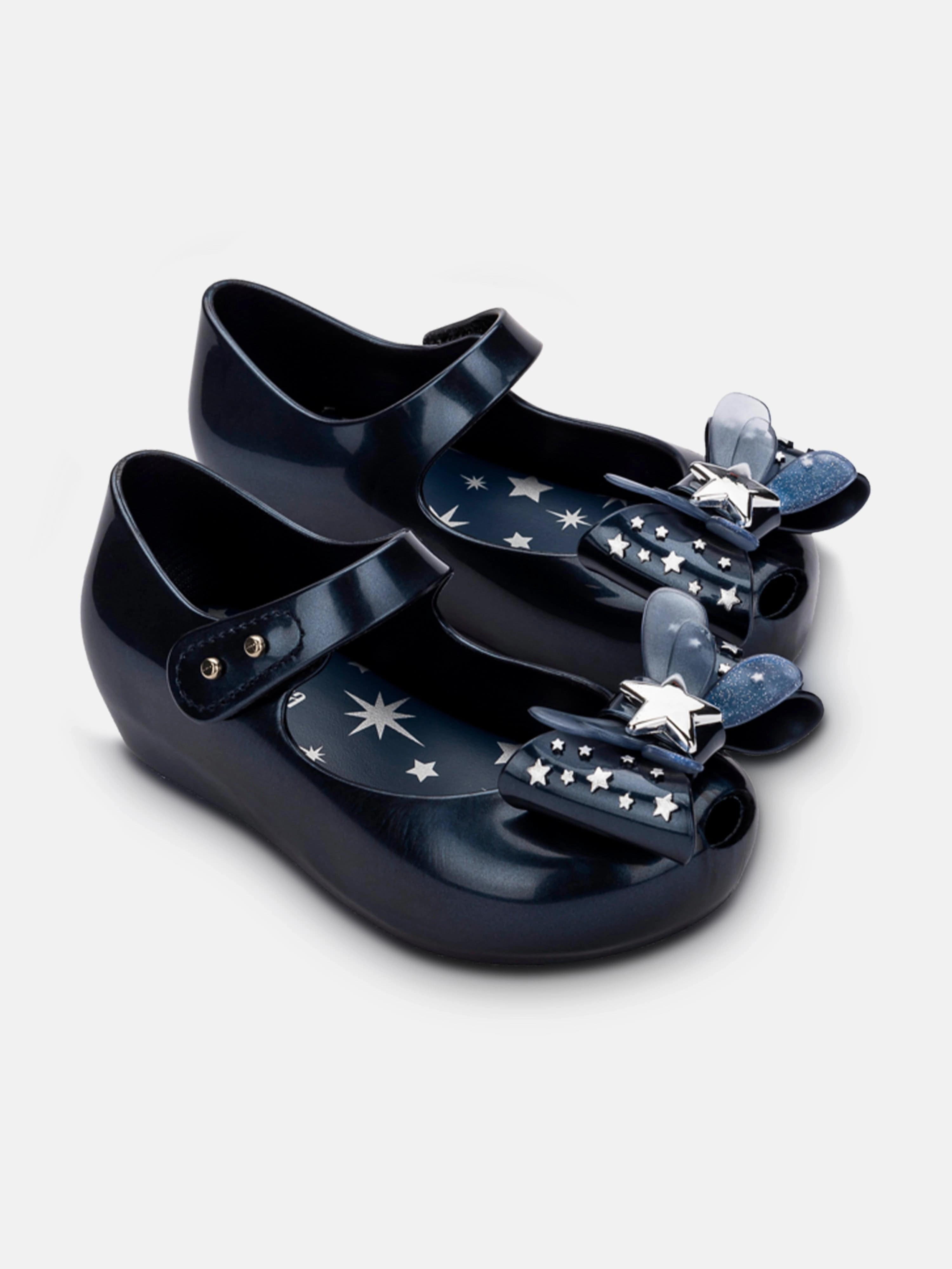Pick Your Favorite Mini Melissa Girls Ultragirl Star II Shoes in Blue Jute