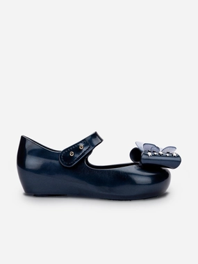 Buy What You Love, Bold And Unique Modern Design Mini Melissa Girls Ultragirl Star II Shoes in Blue Gift with purchase