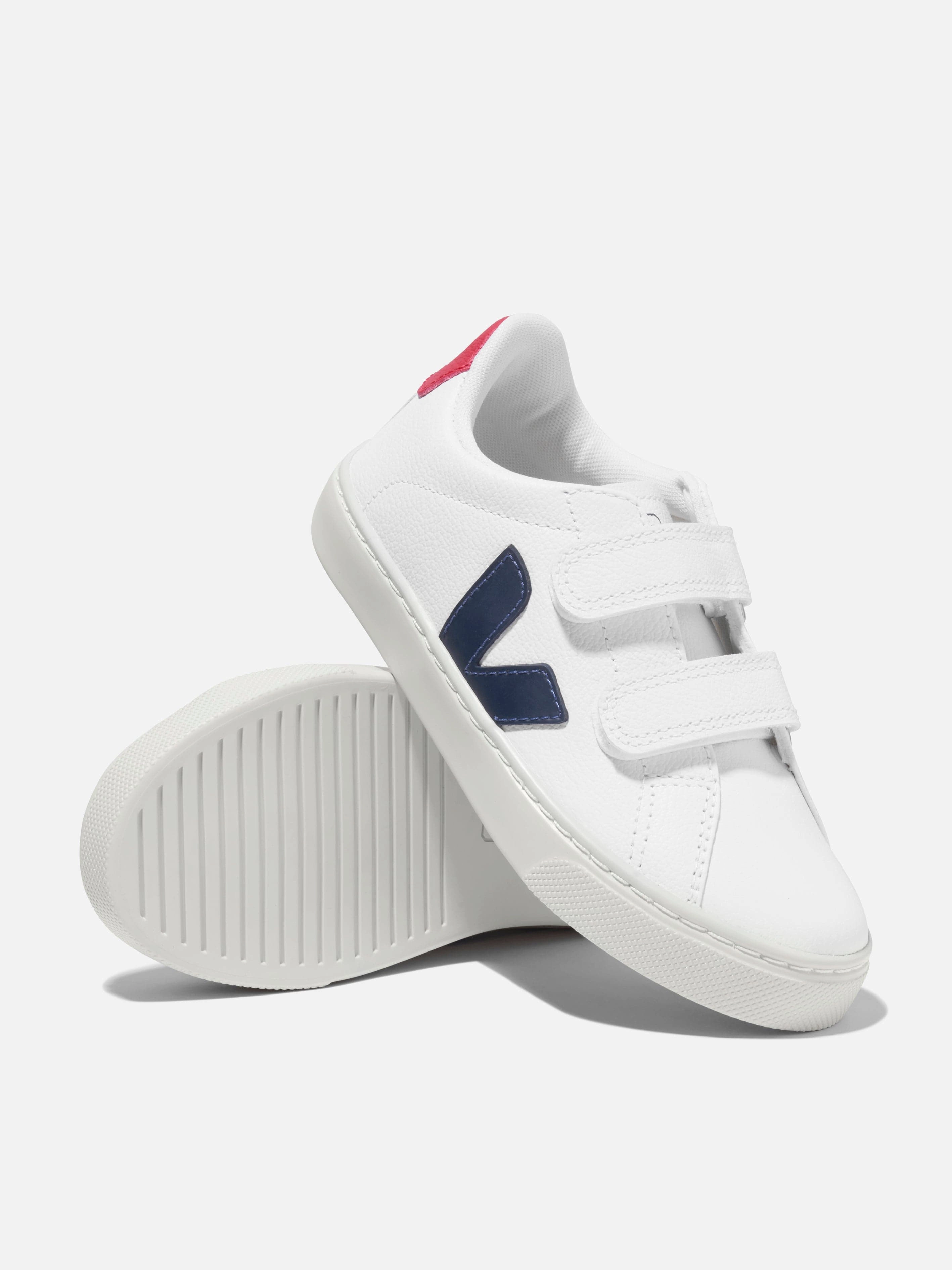 Fits Every Occasion Veja Kids Small Esplar Velcro Trainers in White Bold In Every Way