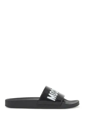 Moschino Men's Rubber Slides With Logo Branding