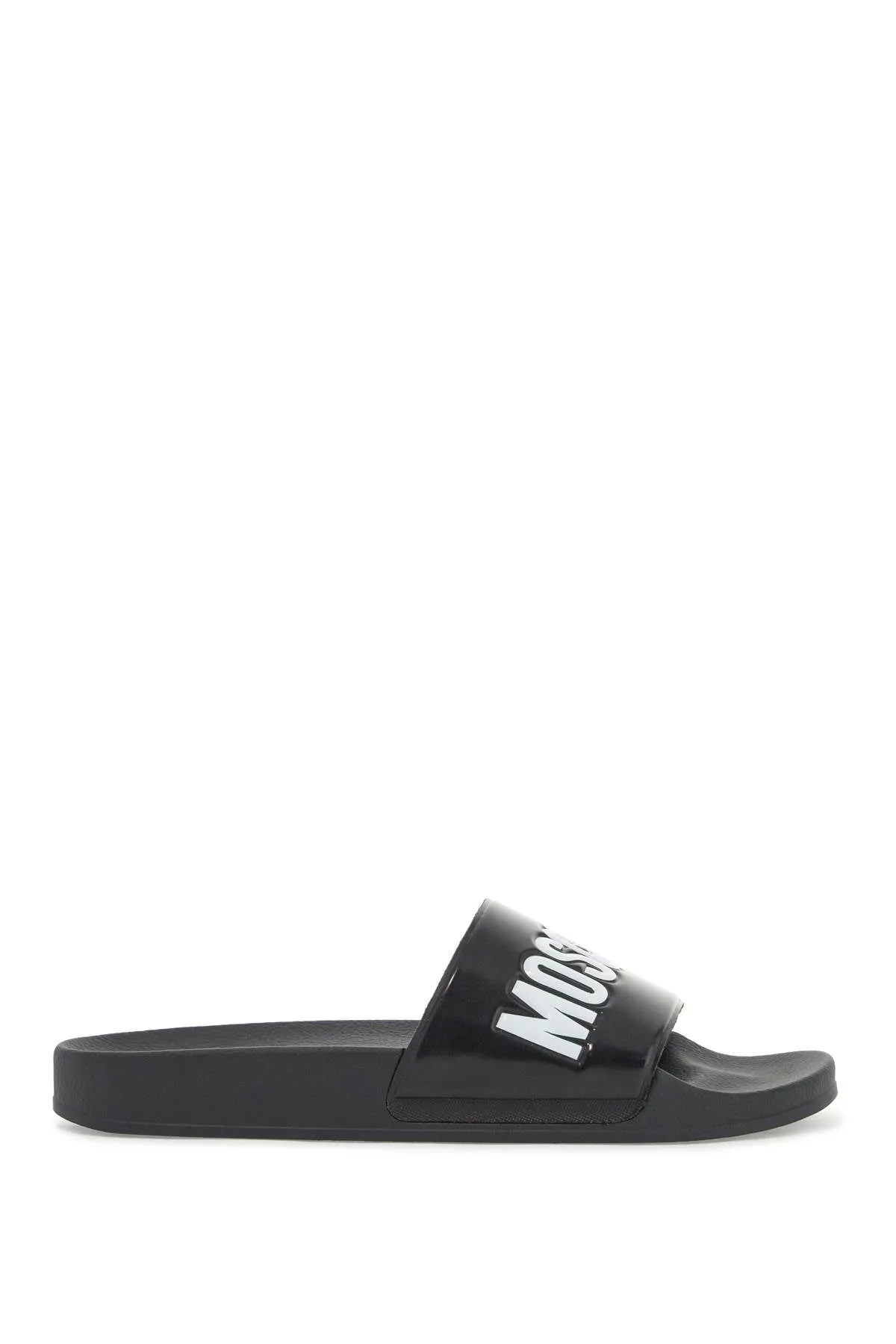 Moschino Men's Rubber Slides With Logo Branding